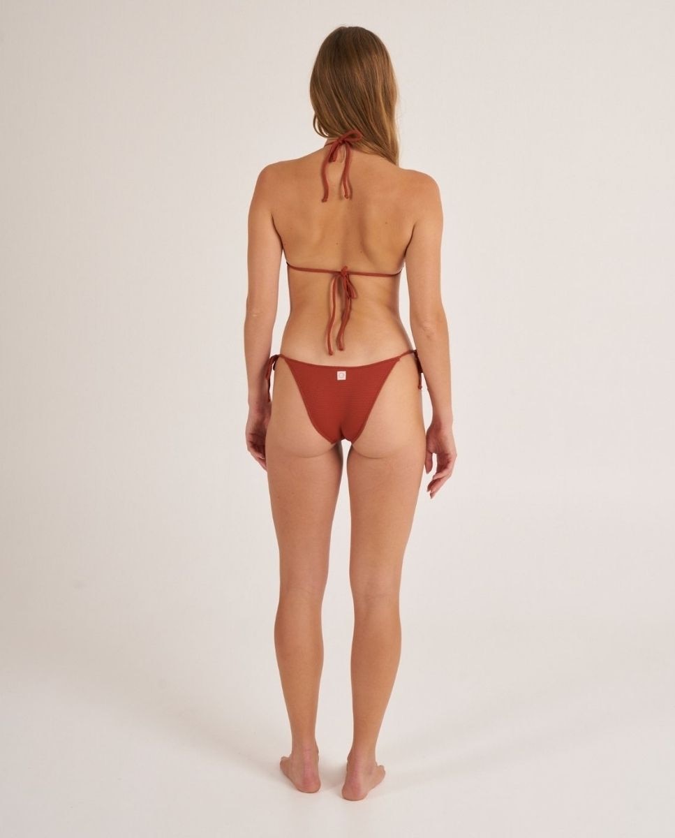 Braga de bikini semibrasileña con lazos en tejido piqué - Bohodot - Teja Teja-2