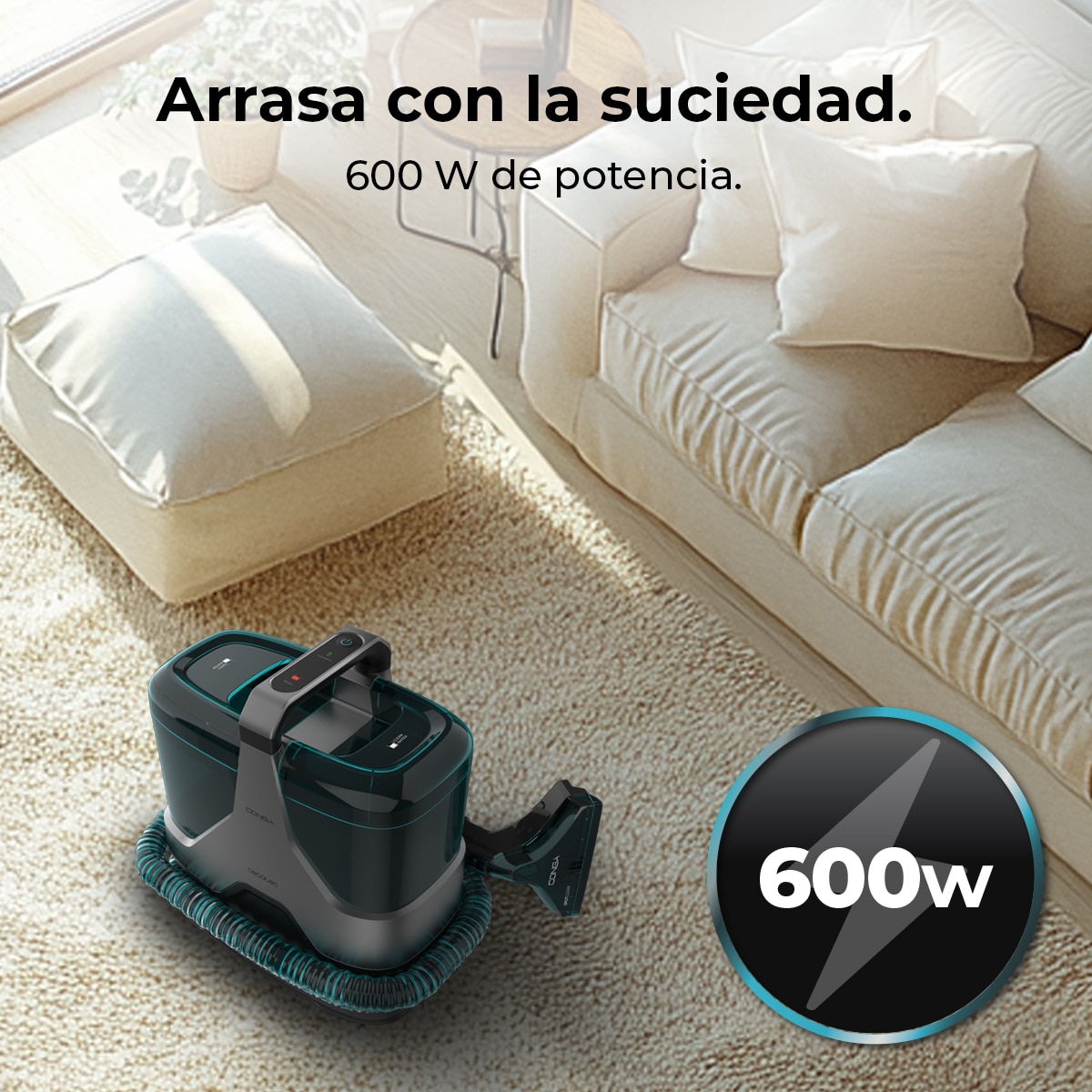 Aspirador para trapicerías con cable Cecotec Conga 6000 Carpet&Spot Clean XXL Advance - Negro Negro-3