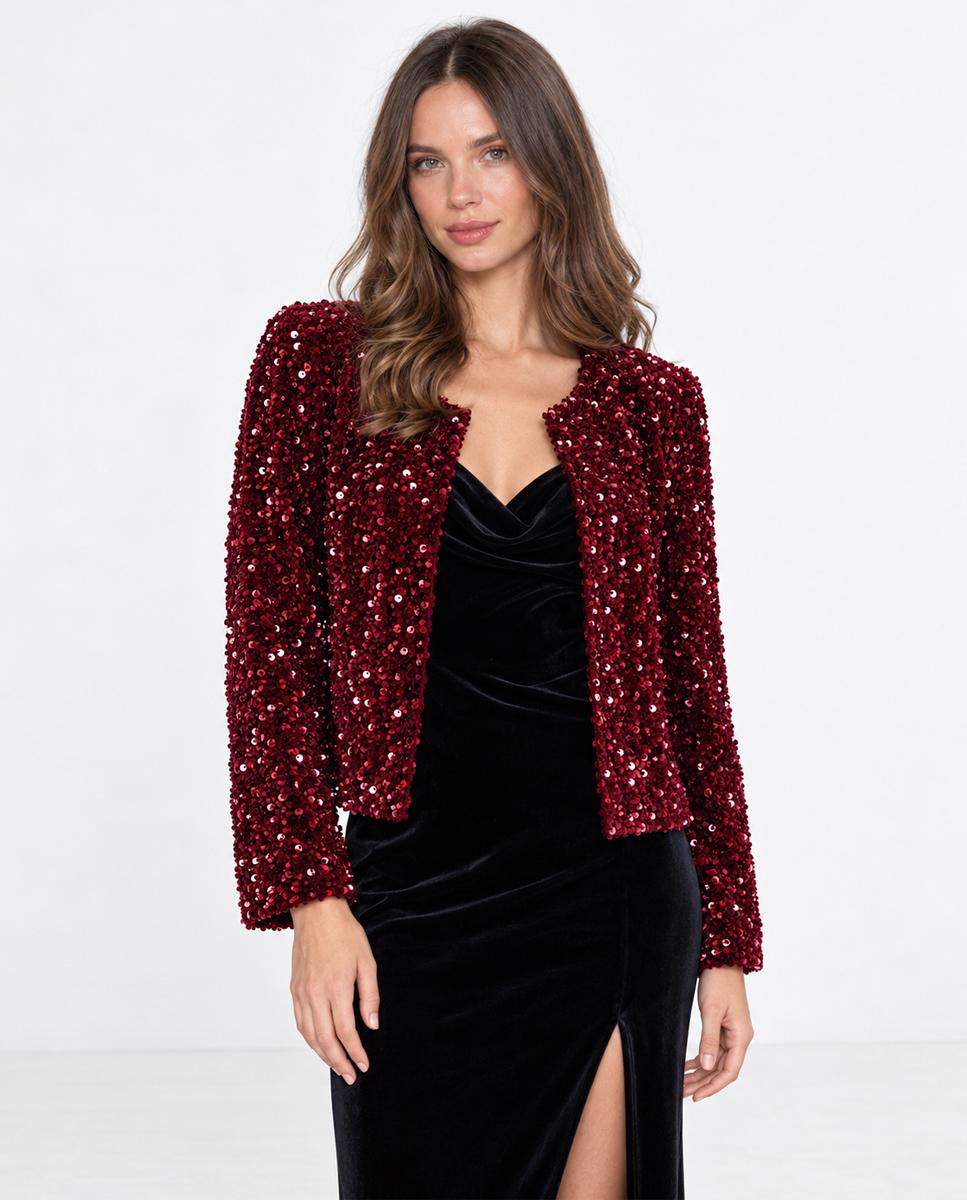 Imagen 1 de Chaqueta de mujer party con lentejuelas Rojo