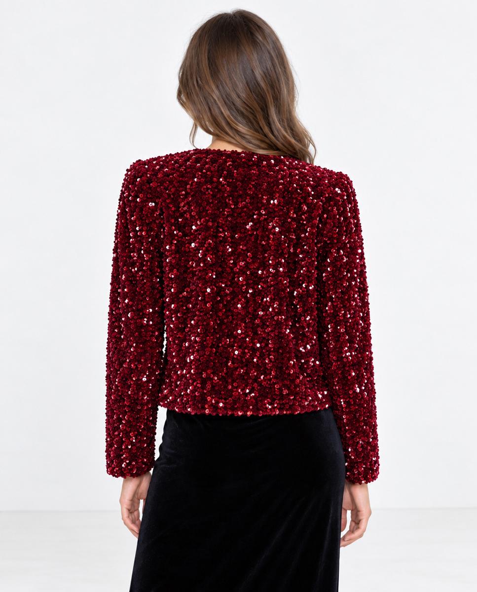 Imagen 2 de Chaqueta de mujer party con lentejuelas - Veneno en la piel - Rojo Rojo