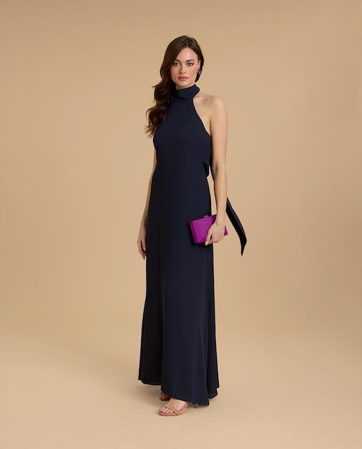 Imagen 0 de Vestido largo con cuello halter