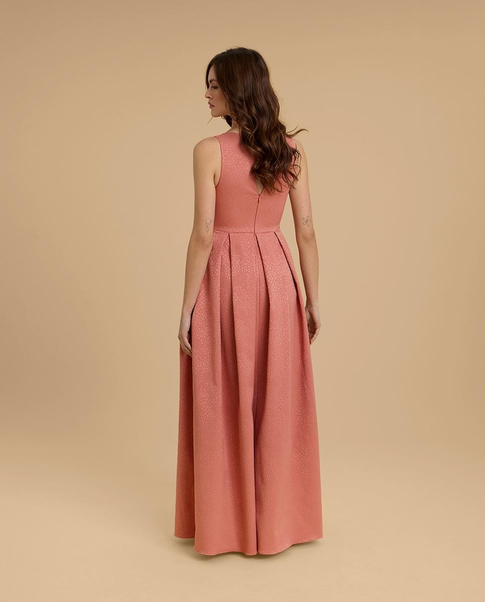 Vestido largo con bolsillos en falda - Veneno en la piel - Naranja Naranja-3