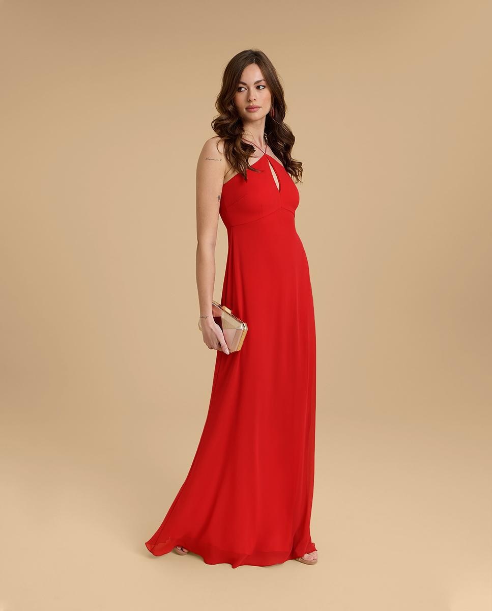 Veneno en la piel - Vestido largo con escote tipo halter.
