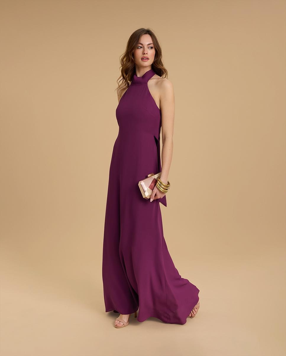 Veneno en la piel - Vestido largo con cuello halter.
