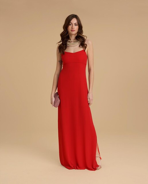 Imagen 0 de Vestido largo con tirante fino abrochado en la espalda