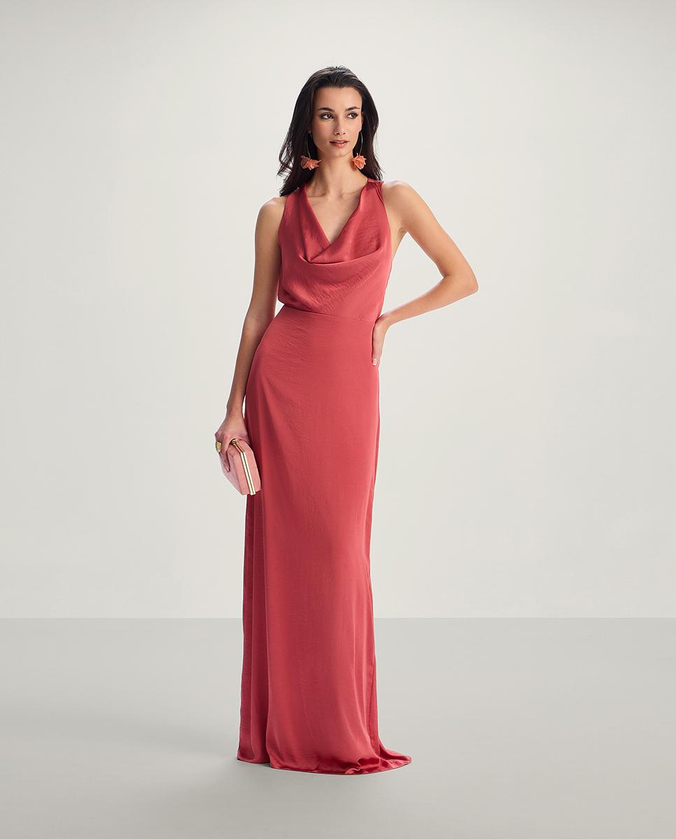Veneno en la piel - Vestido largo con espalda cruzada y escote fluido.