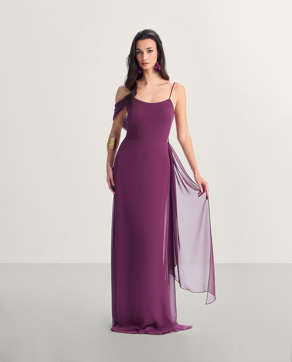 Vestido largo con pañuelo y espalda abierta - Veneno en la piel - Vino Vino-1
