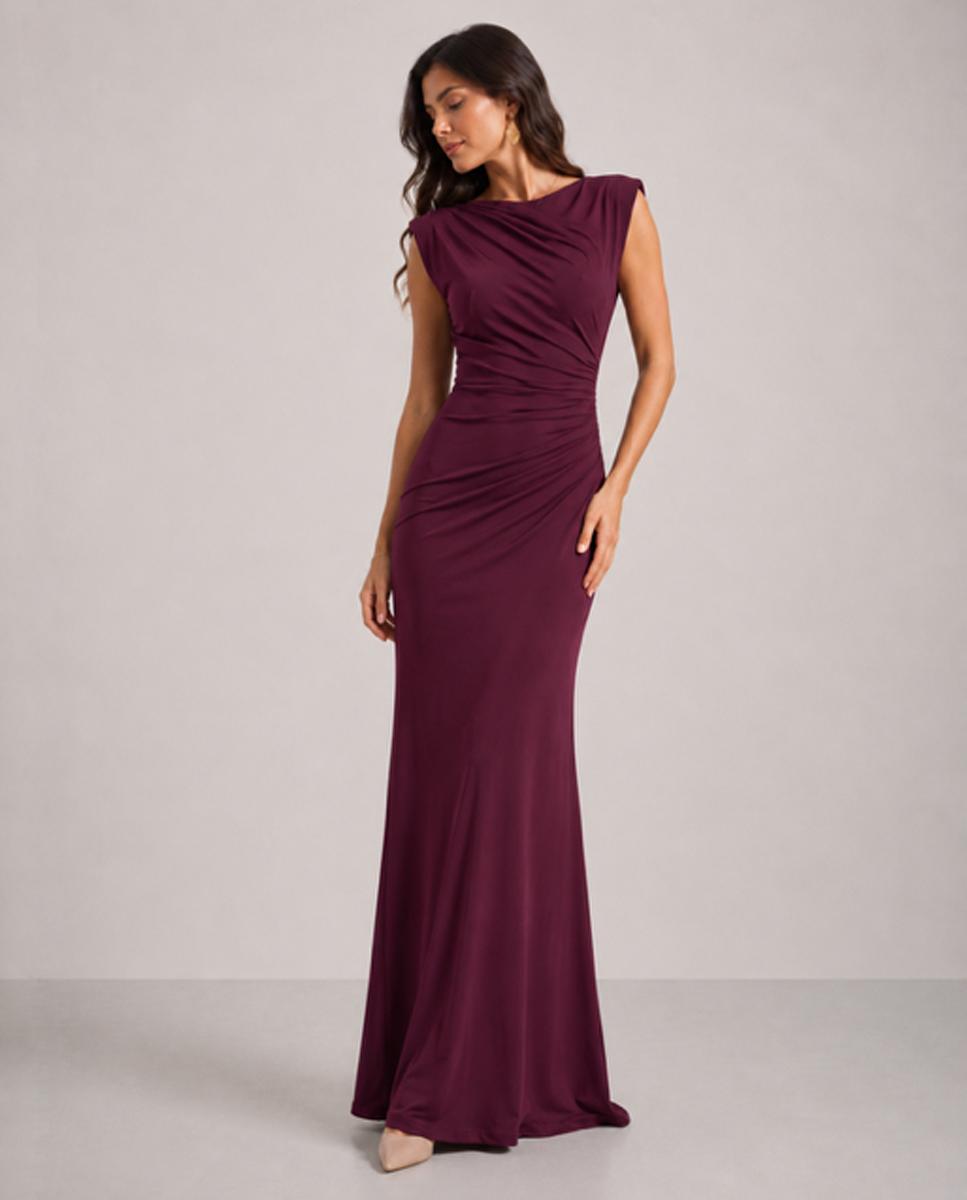 Vestido dew largo de punto con escote en la espalda - Veneno en la piel - Vino Vino-1