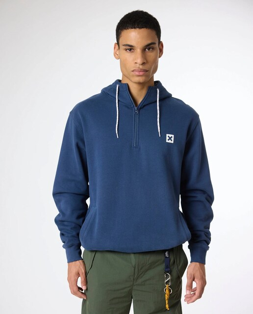 Imagen 0 de Sudadera de hombre con capucha Half Zip Island azul imperial
