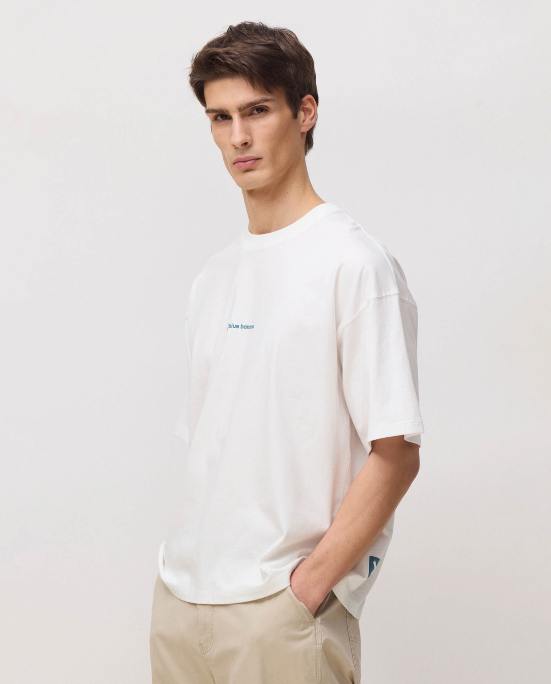 Blue Banana - Camiseta de hombre clean blanca.