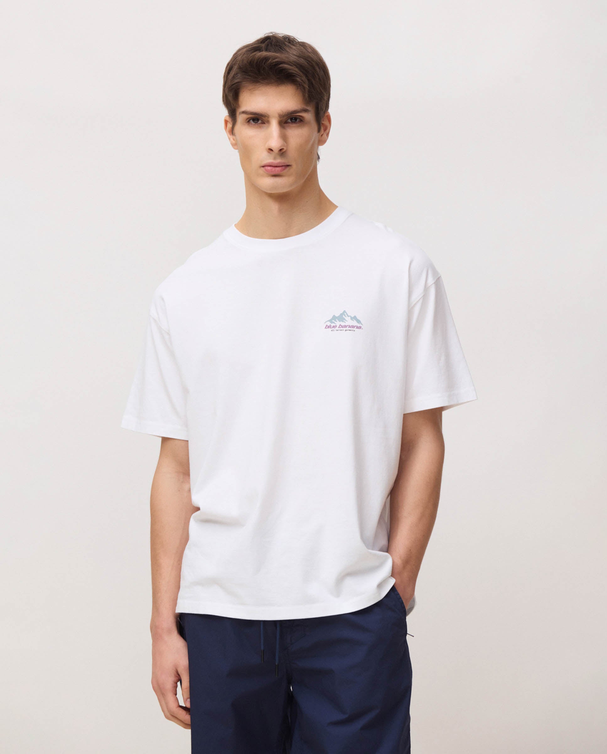 Blue Banana - Camiseta de hombre peak blanca.