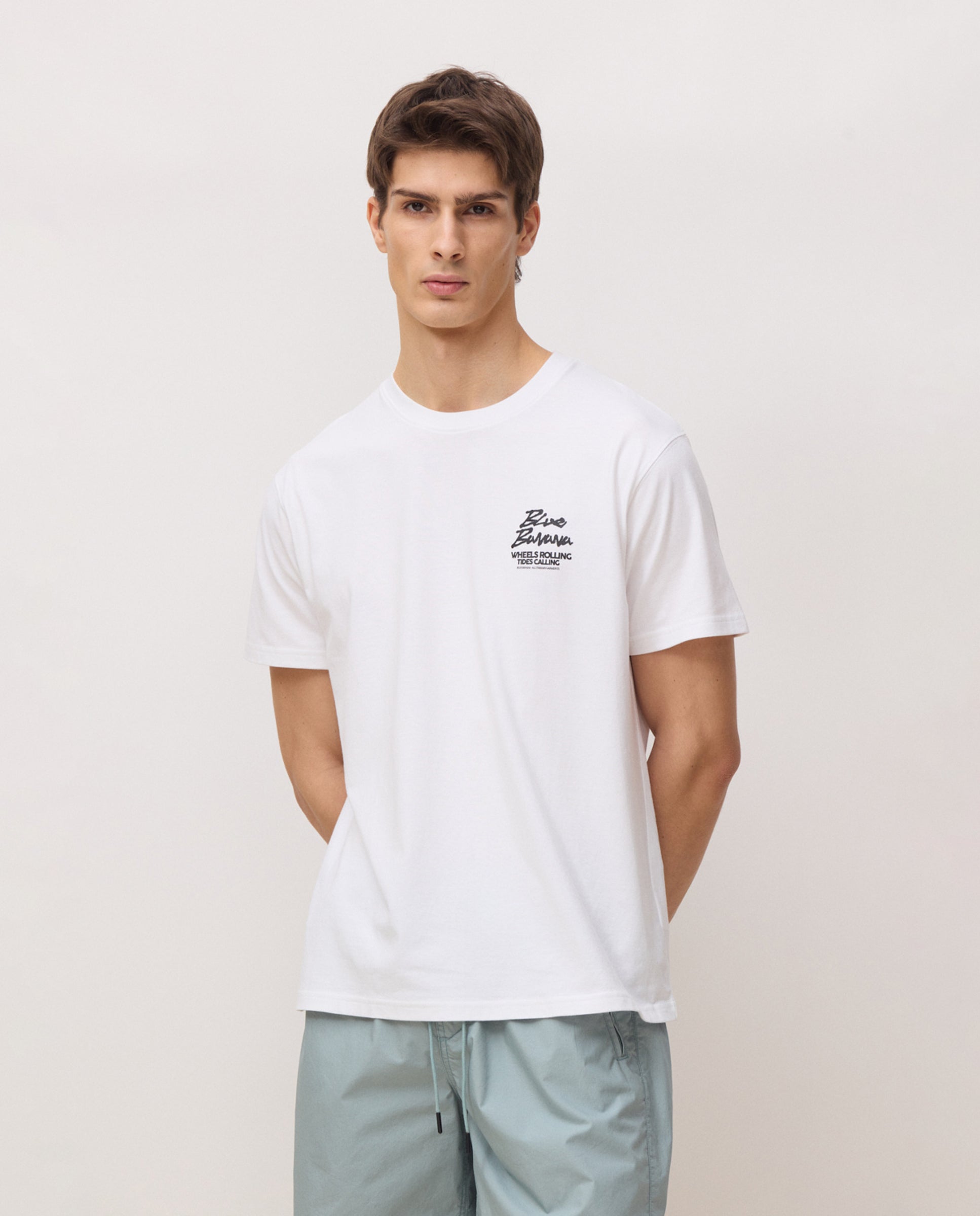 Blue Banana - Camiseta de hombre drive blanca.