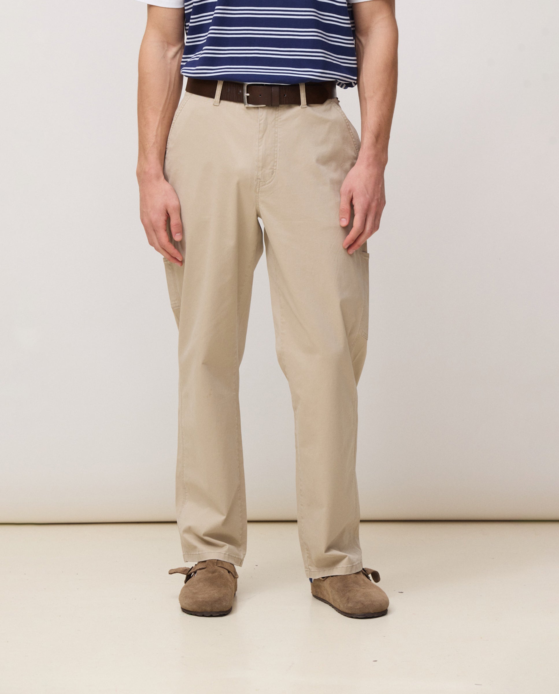 Blue Banana - Pantalón recto de hombre matt beige.