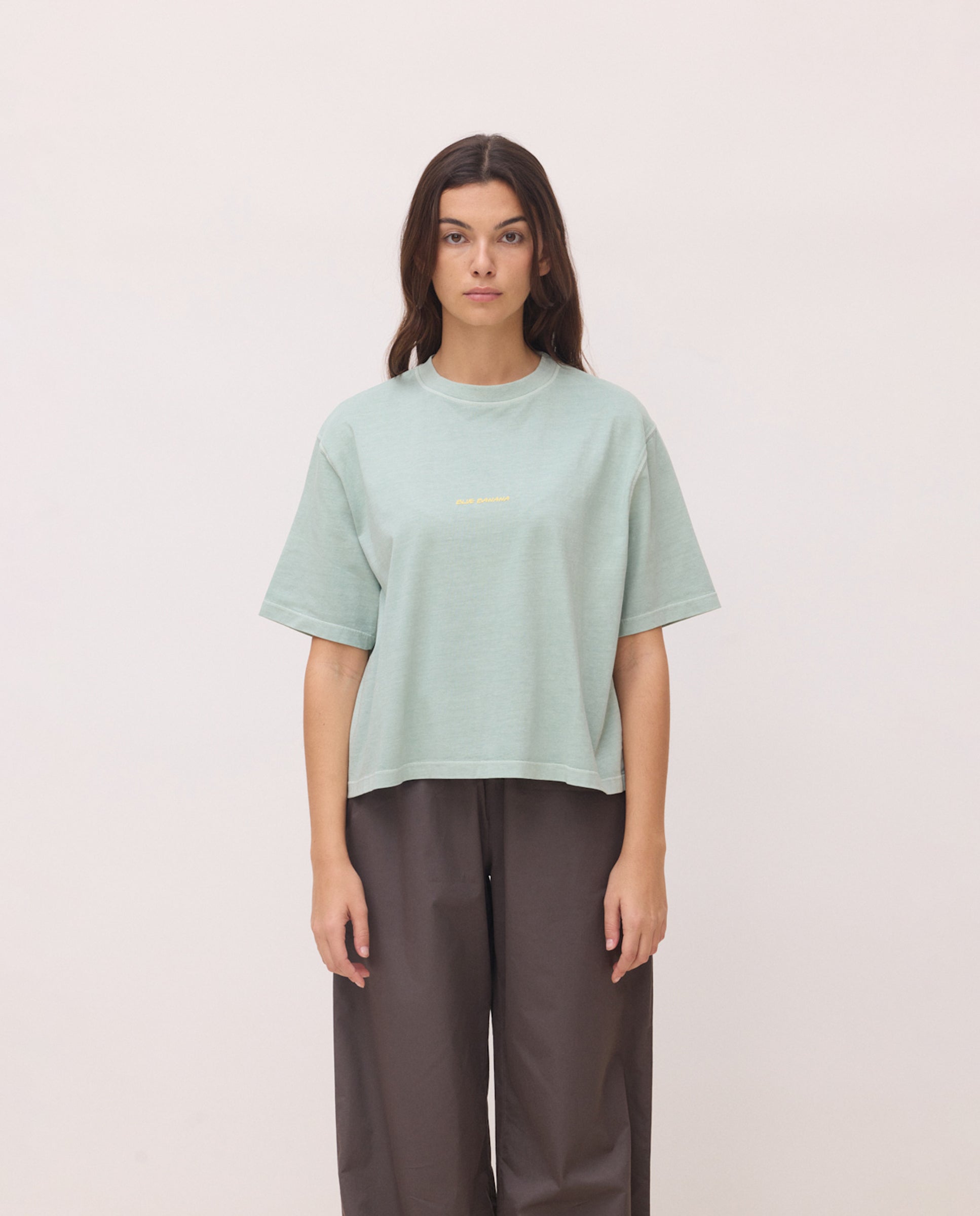 Blue Banana - Camiseta de mujer de algodón flor sage.