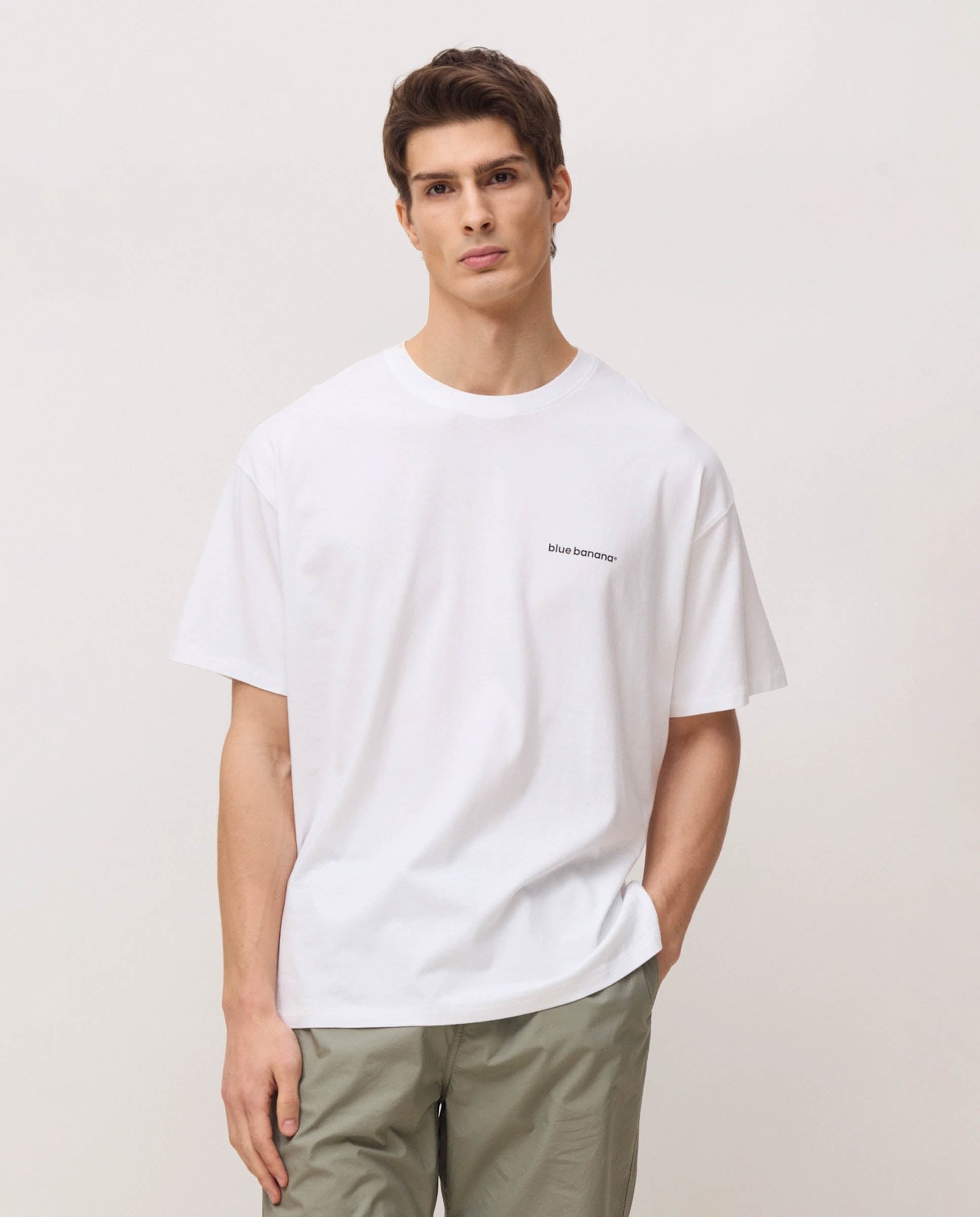 Blue Banana - Camiseta de hombre mess blanca.
