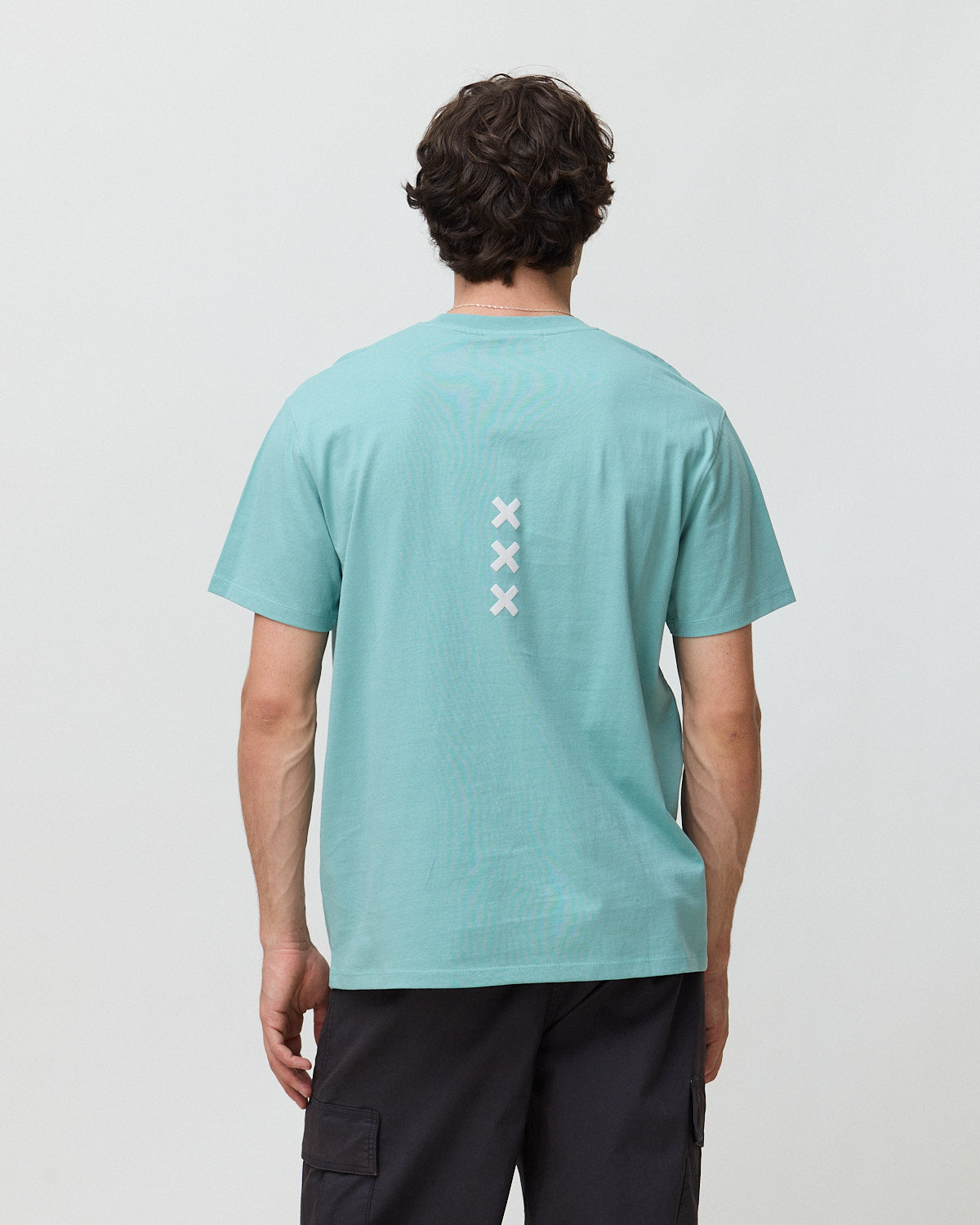 Imagen 2 de Camiseta de hombre de 100% algodón orgánico bonfire dusty acqua - Blue Banana - Turquesa Turquesa