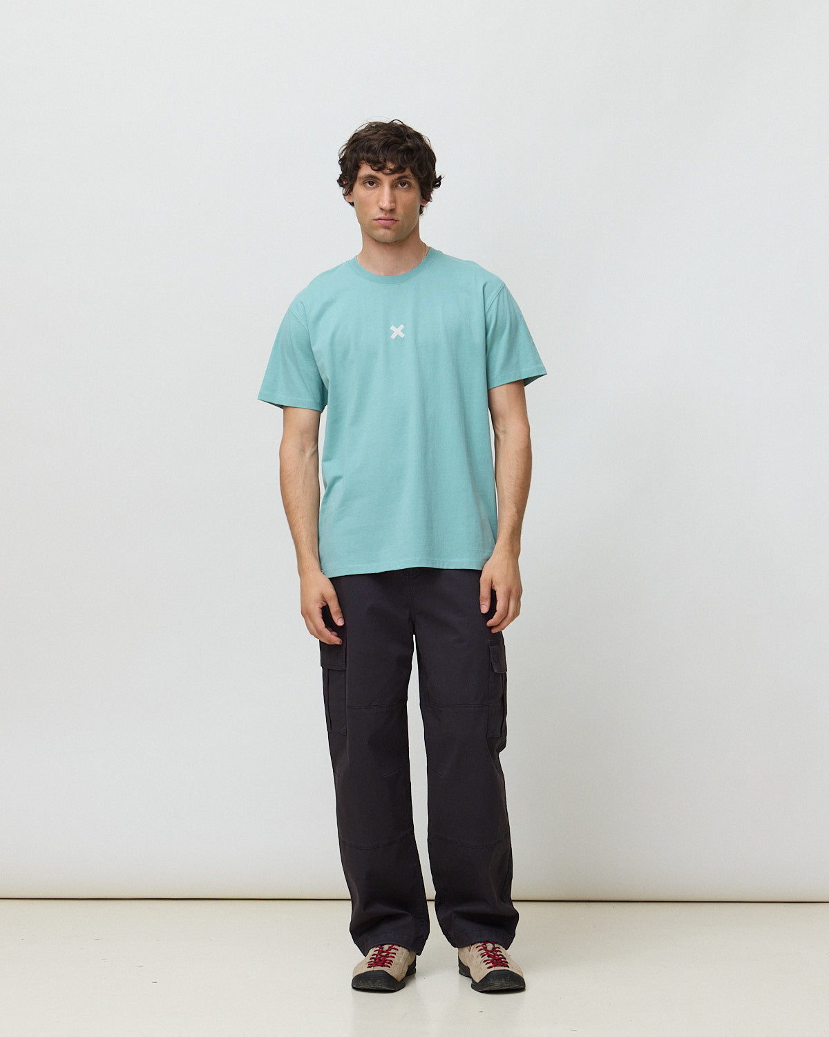 Imagen 3 de Camiseta de hombre de 100% algodón orgánico bonfire dusty acqua - Blue Banana - Turquesa Turquesa