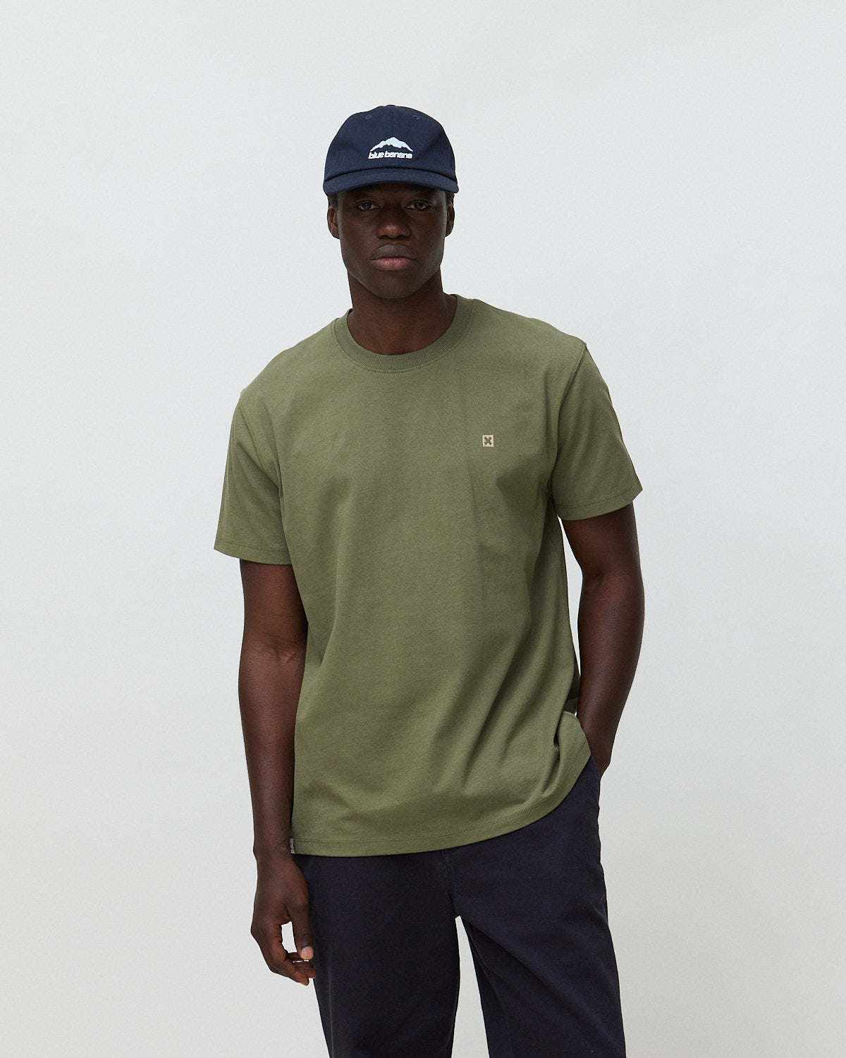 Imagen 1 de Camiseta de hombre de 100% algodón orgánico logo olive green Verde Oliva