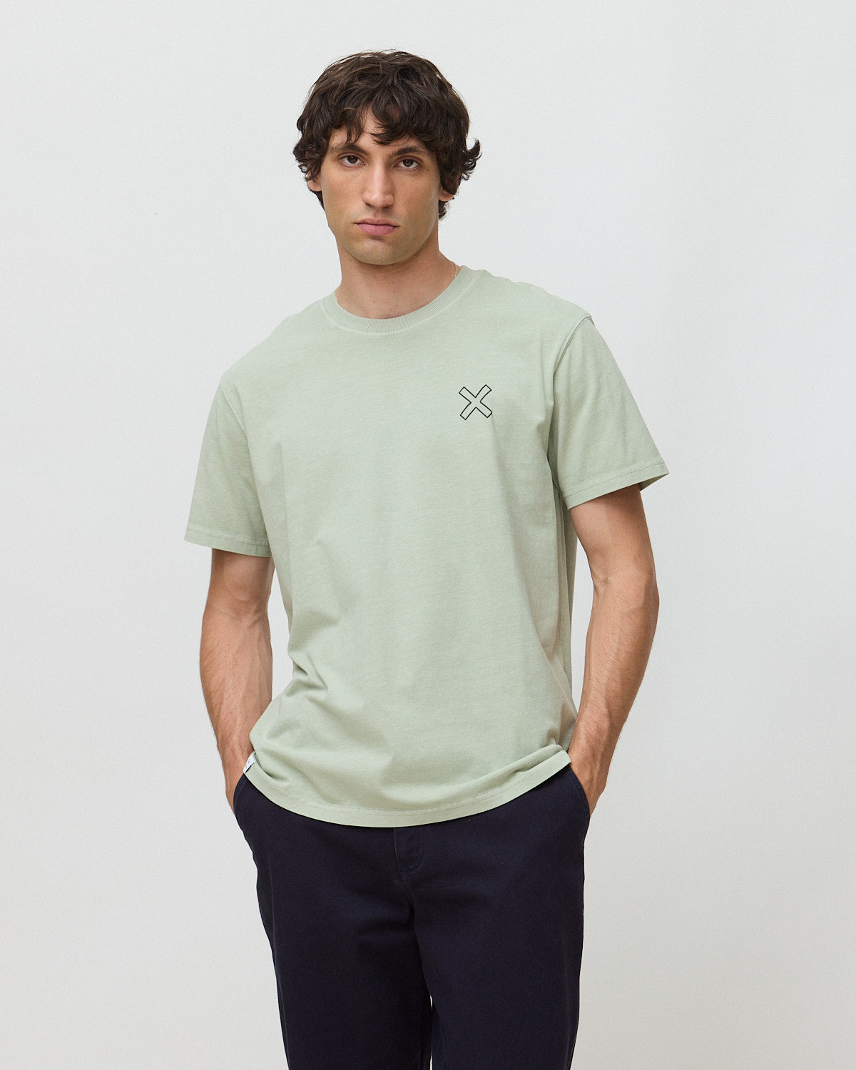 Imagen 1 de Camiseta de hombre de 100% algodón orgánico reef sage Verde claro