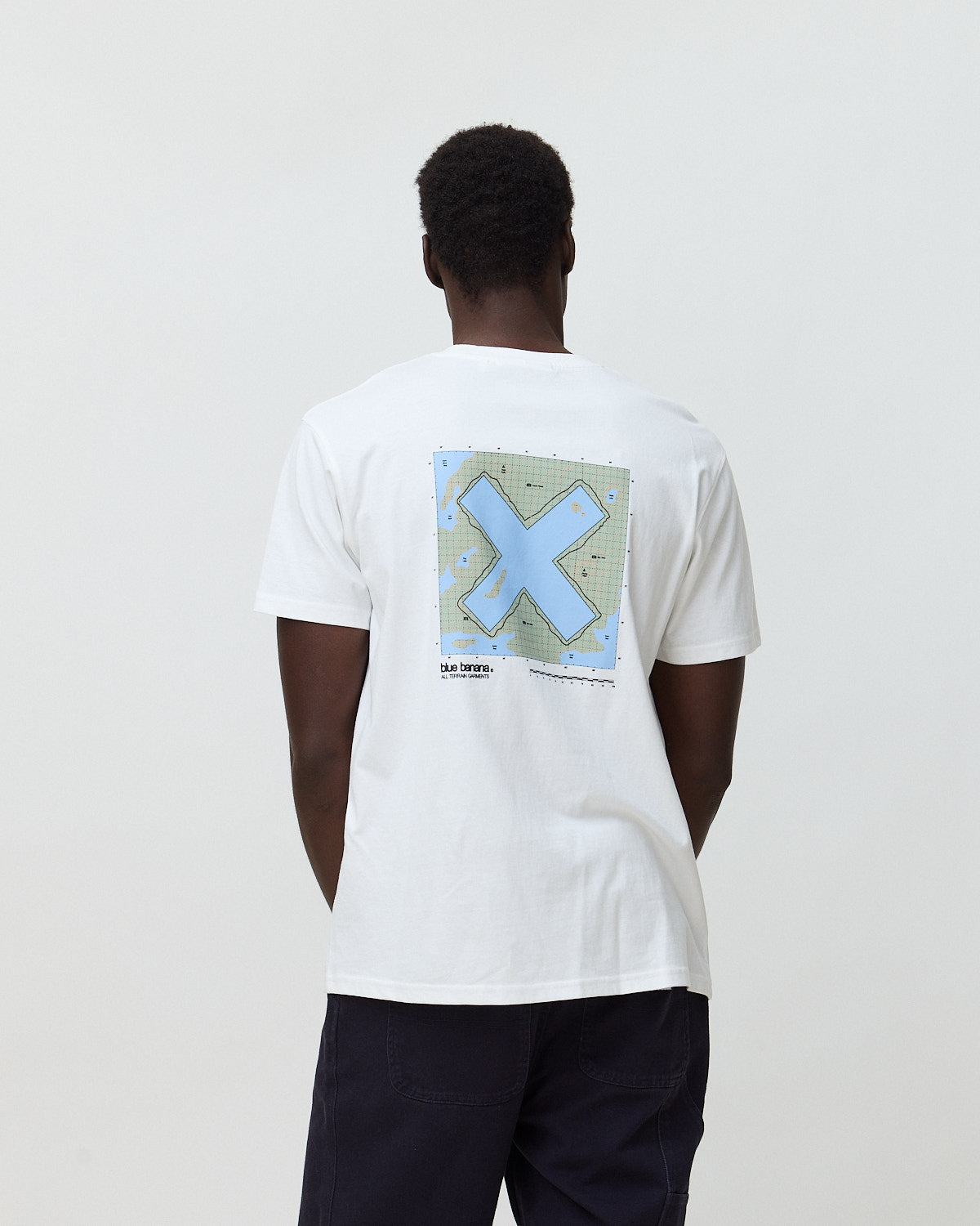 Imagen 2 de Camiseta de hombre de 100% algodón orgánico map blanca - Blue Banana - Blanco Blanco