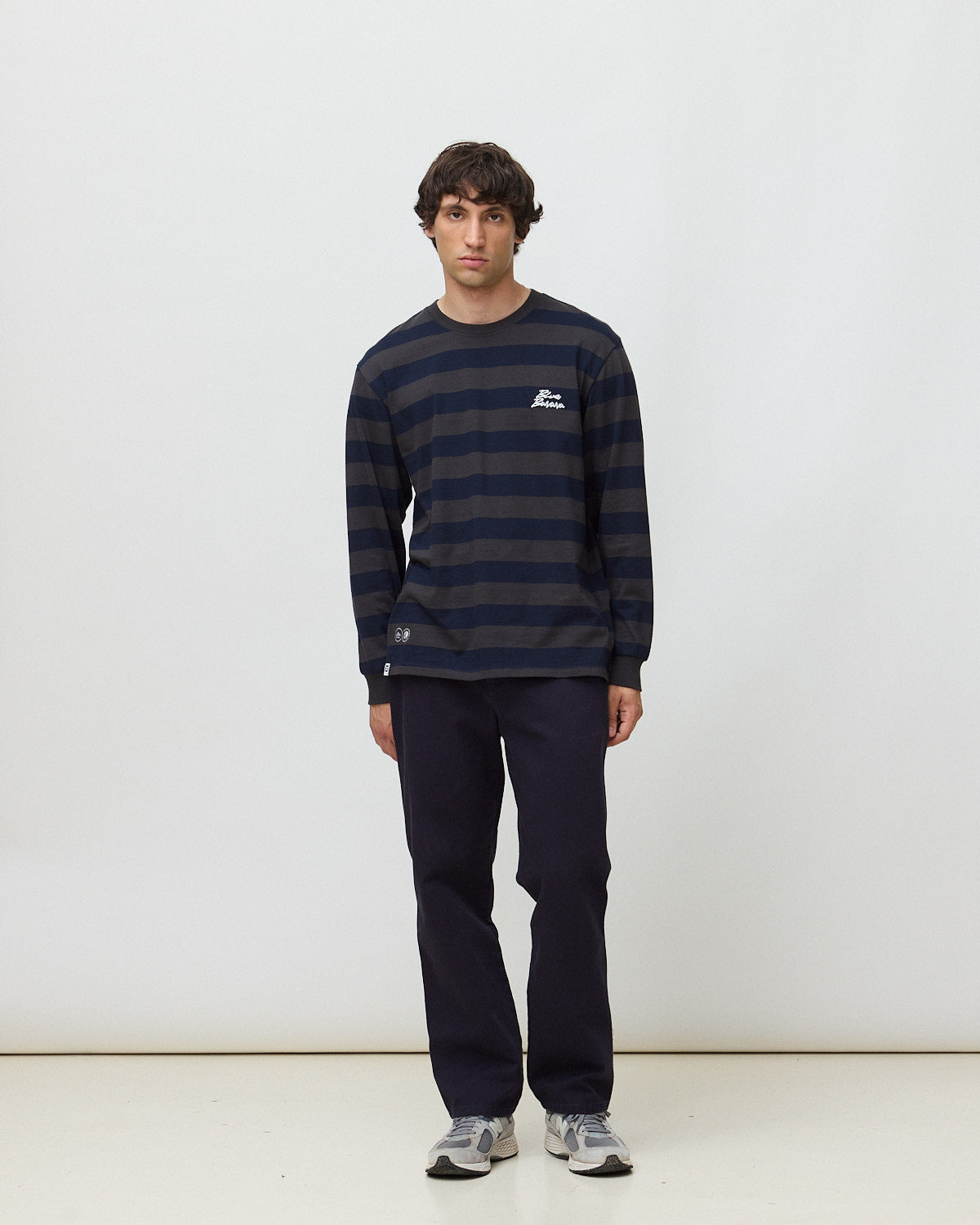 Imagen 3 de Camiseta de manga larga de hombre de 100% algodón orgánico stripes antracita - Blue Banana - Acacia / Antracita Acacia / Antracita