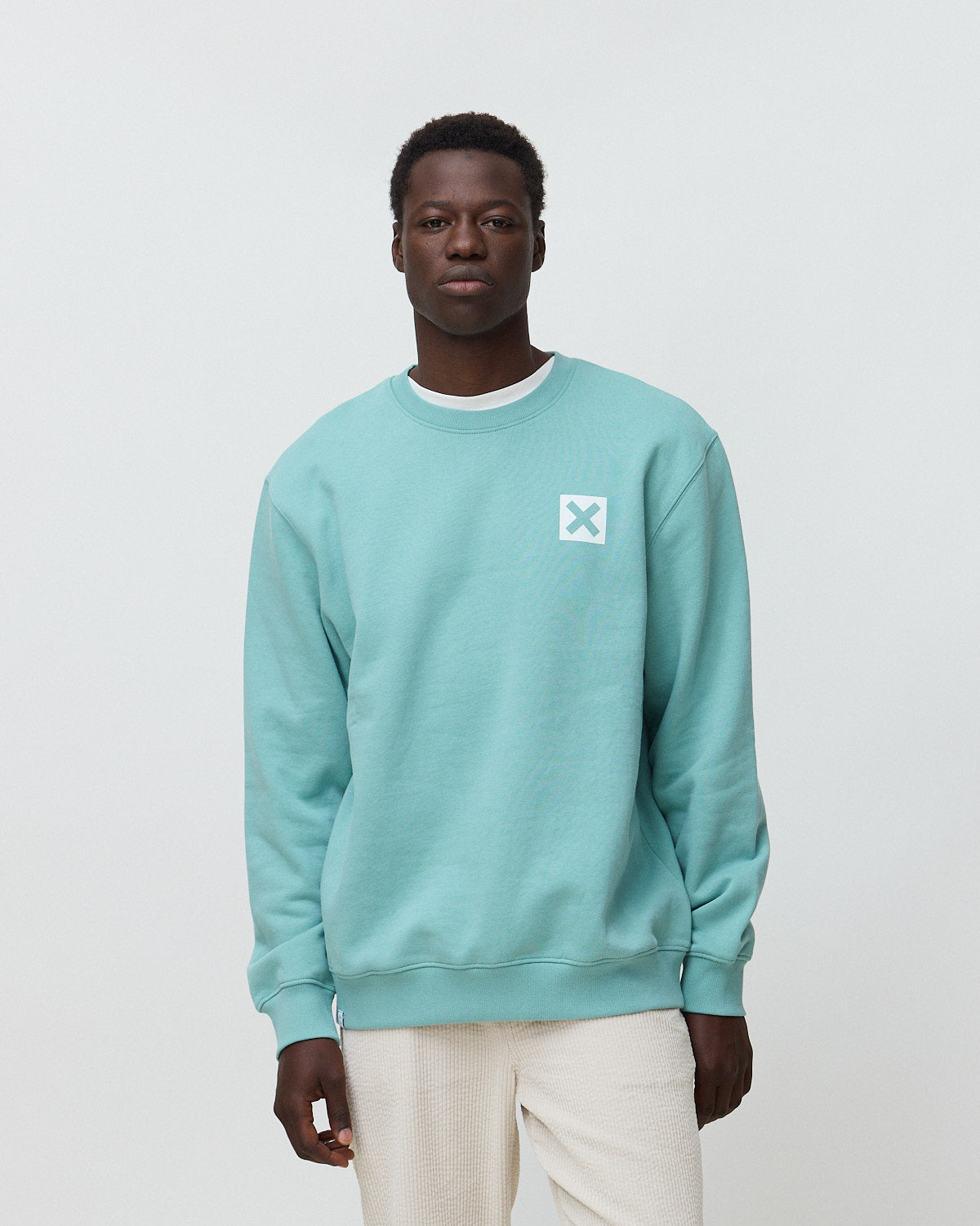 Imagen 1 de Sudadera de hombre de 100% algodón orgánico nature dusty acqua Turquesa
