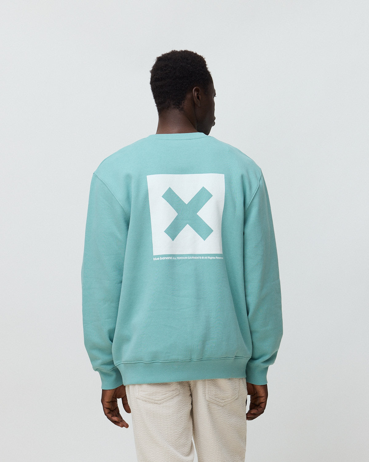 Imagen 2 de Sudadera de hombre de 100% algodón orgánico nature dusty acqua - Blue Banana - Turquesa Turquesa
