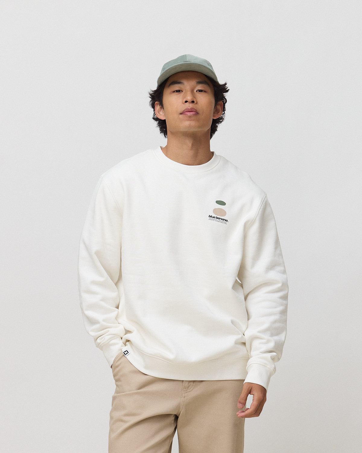 Imagen 1 de Sudadera de hombre de 100% algodón orgánico forest blanco roto Blanco roto