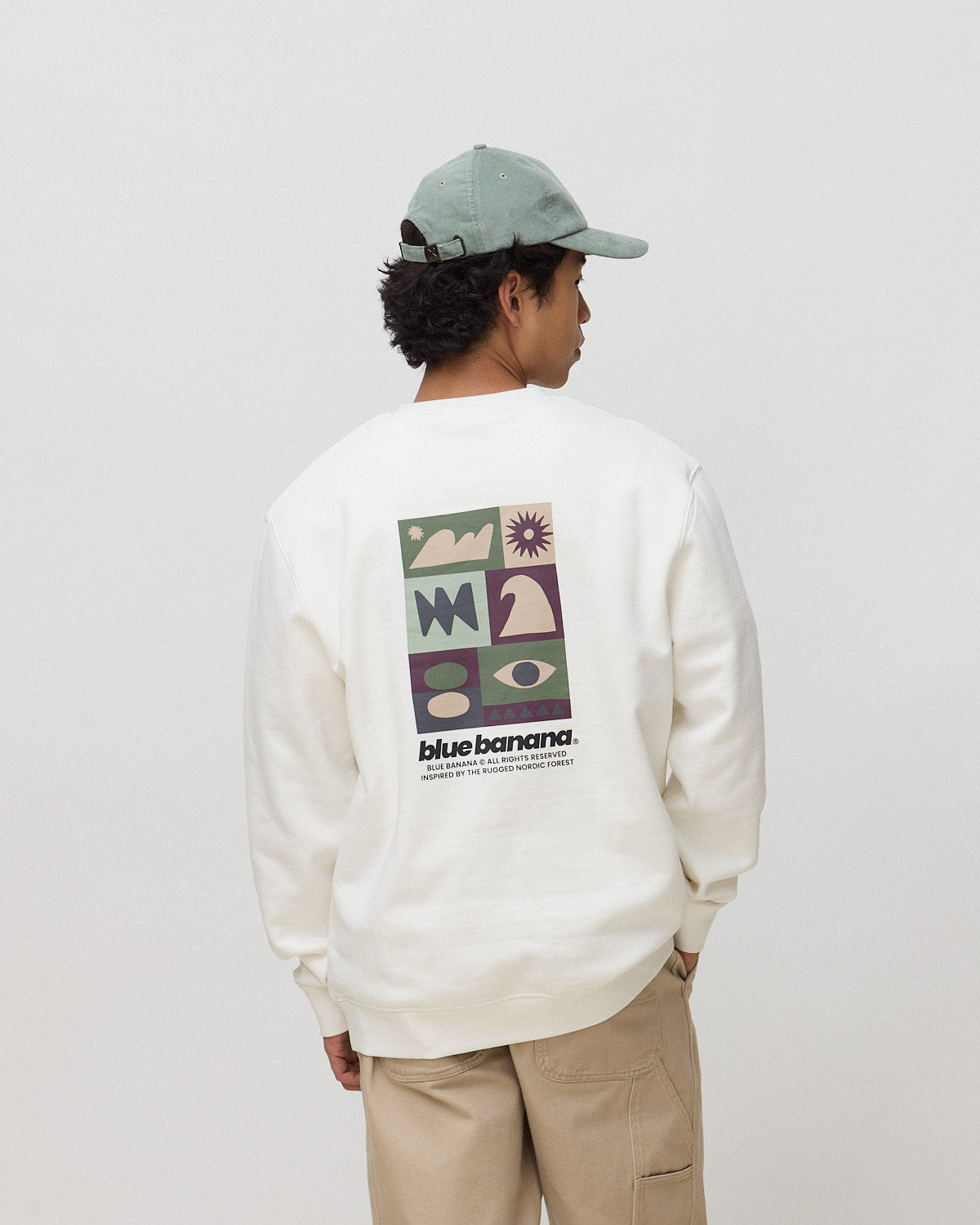 Imagen 2 de Sudadera de hombre de 100% algodón orgánico forest - Blue Banana - Blanco roto Blanco roto
