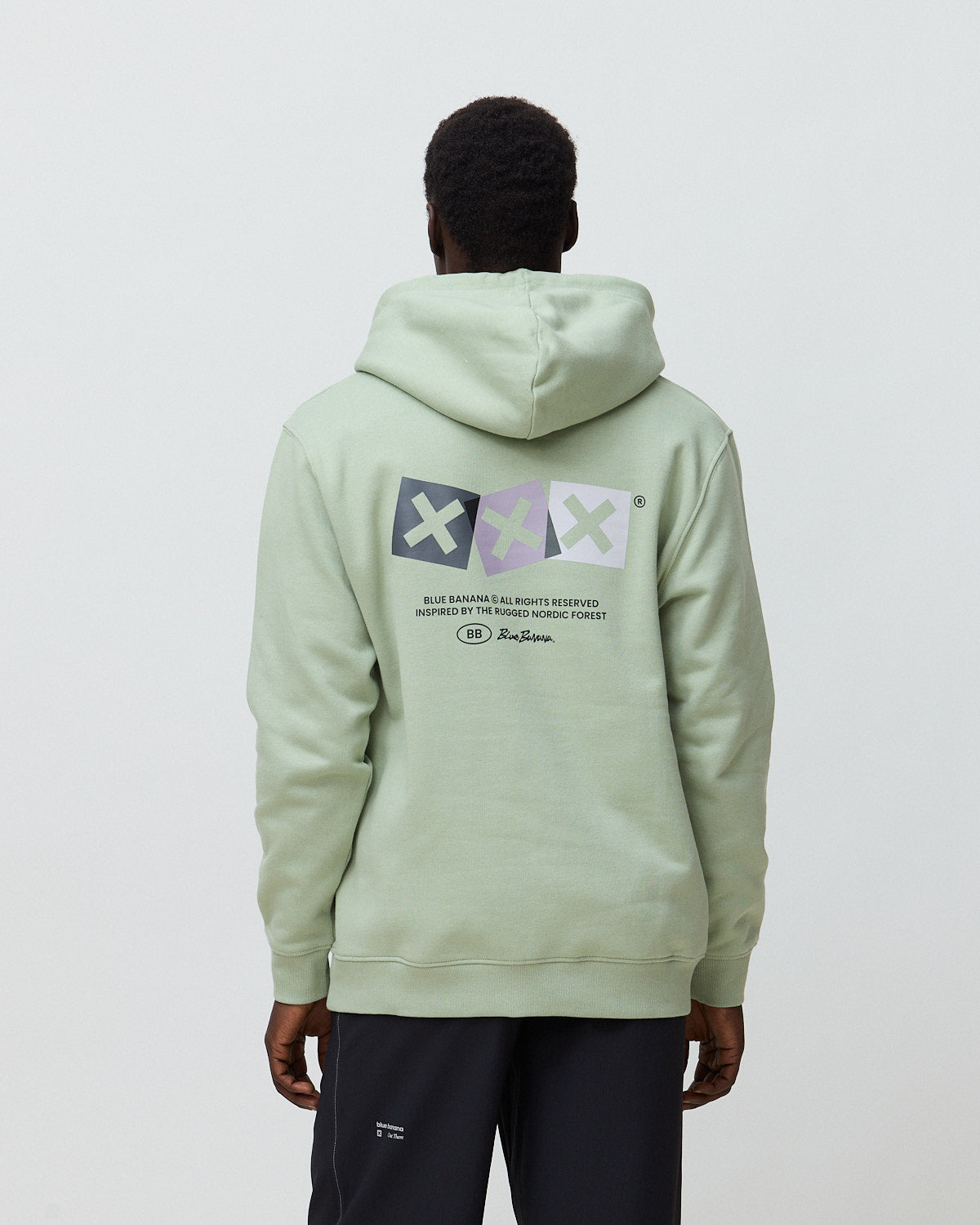 Sudadera con capucha de hombre de 100% algodón orgánico dice sage - Blue Banana - Verde claro Verde claro-2