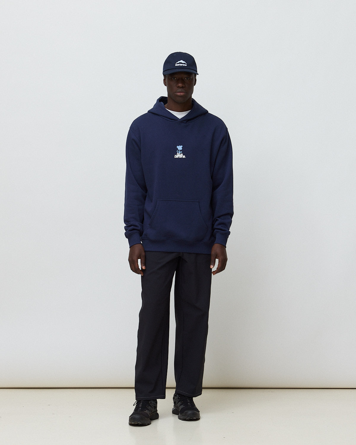 Sudadera con capucha de hombre de 100% algodón orgánico flower - Blue Banana - Azul marino Azul marino-3
