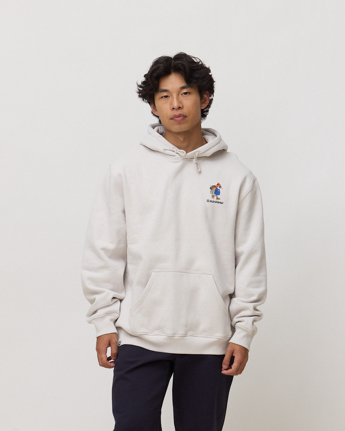 Sudadera con capucha de hombre de 100% algodón orgánico hiker light grey - Blue Banana - Gris claro Gris claro-1