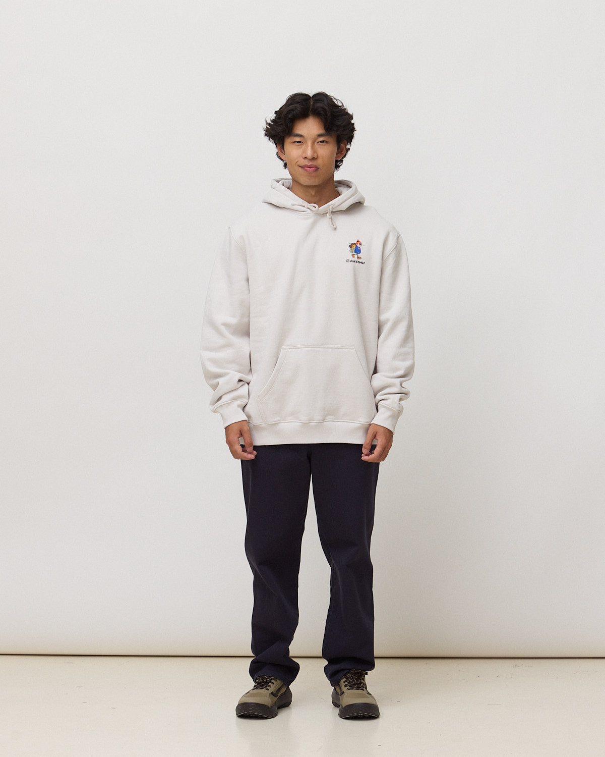 Sudadera con capucha de hombre de 100% algodón orgánico hiker light grey - Blue Banana - Gris claro Gris claro-3