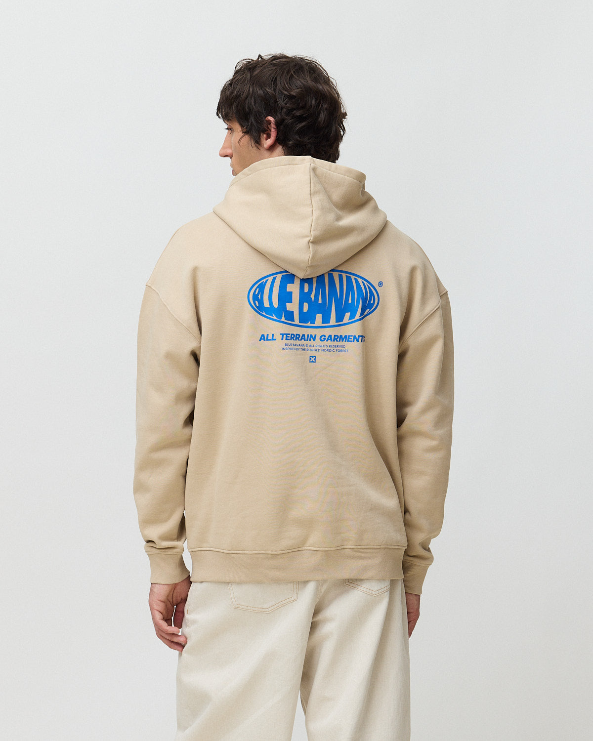 Sudadera con capucha de hombre de 100% algodón orgánico oval - Blue Banana - Camel Camel-2