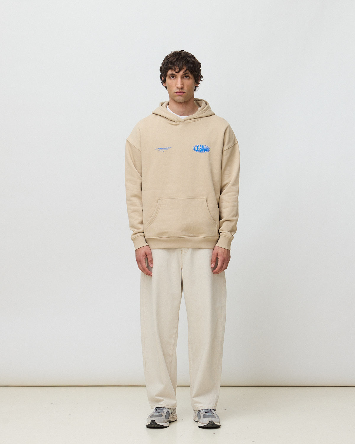 Sudadera con capucha de hombre de 100% algodón orgánico oval - Blue Banana - Camel Camel-3