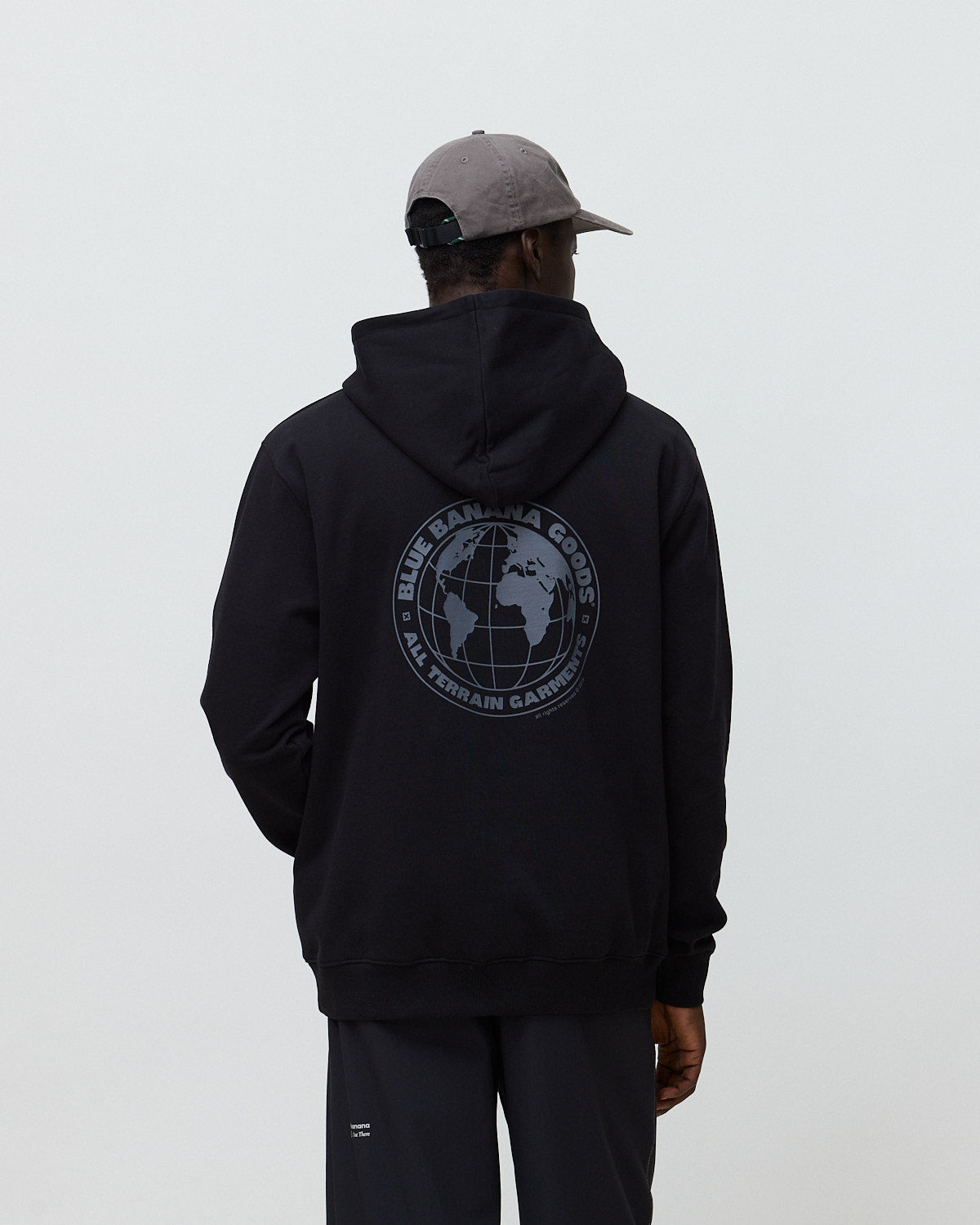 Sudadera con capucha de hombre de 100% algodón orgánico global negra - Blue Banana - Negro Negro-2