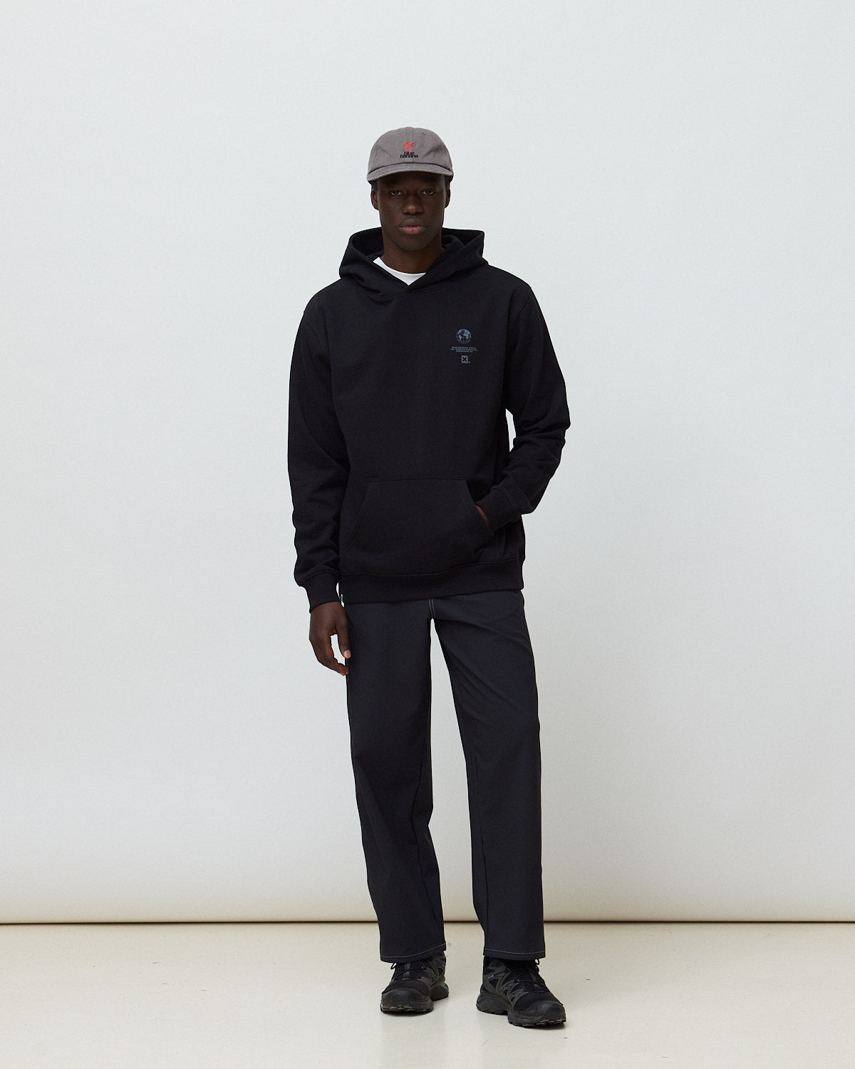 Sudadera con capucha de hombre de 100% algodón orgánico global negra - Blue Banana - Negro Negro-3