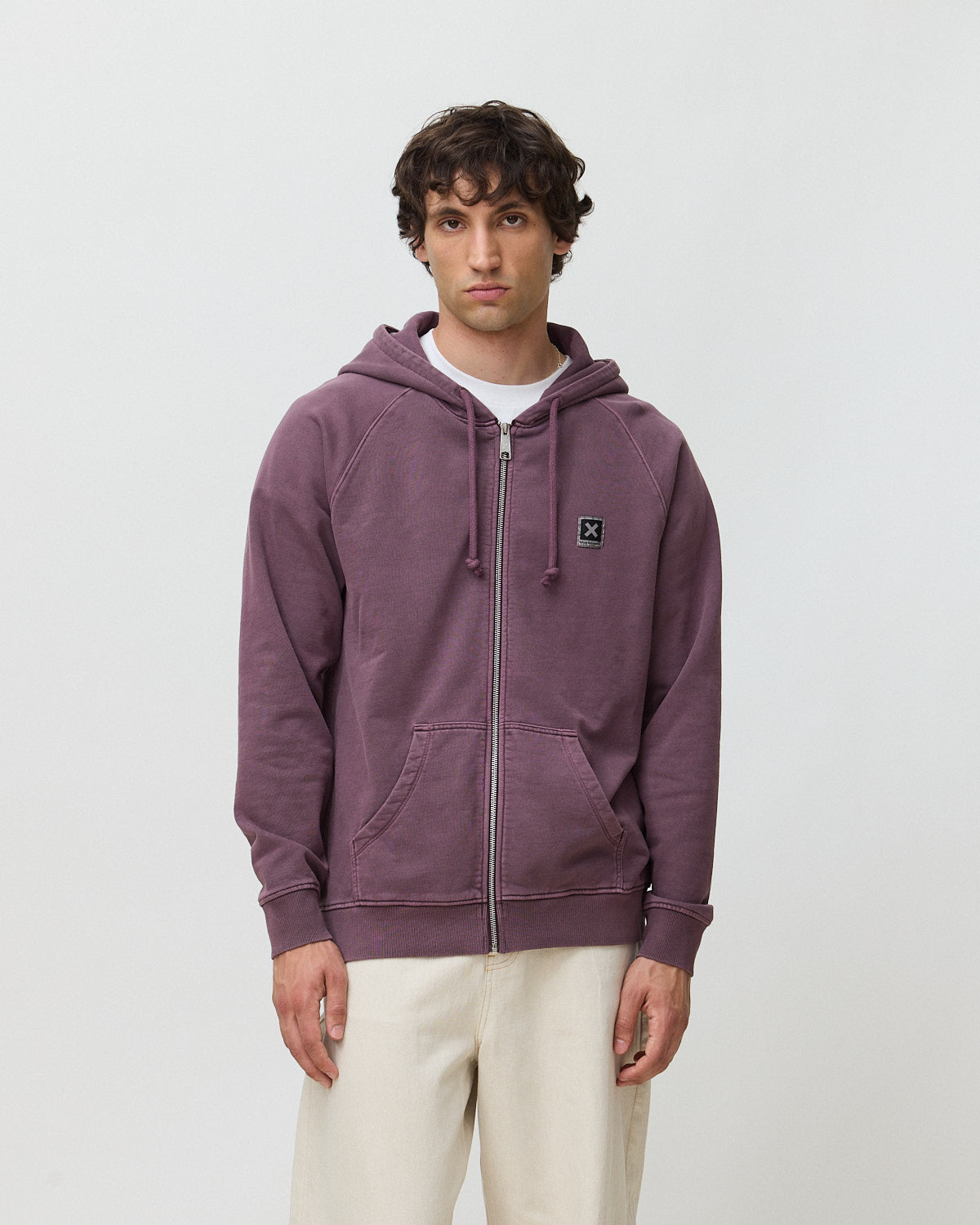 Imagen 0 de Sudadera con capucha de hombre de 100% algodón orgánico iconic full zip cherry Cereza / Rosa