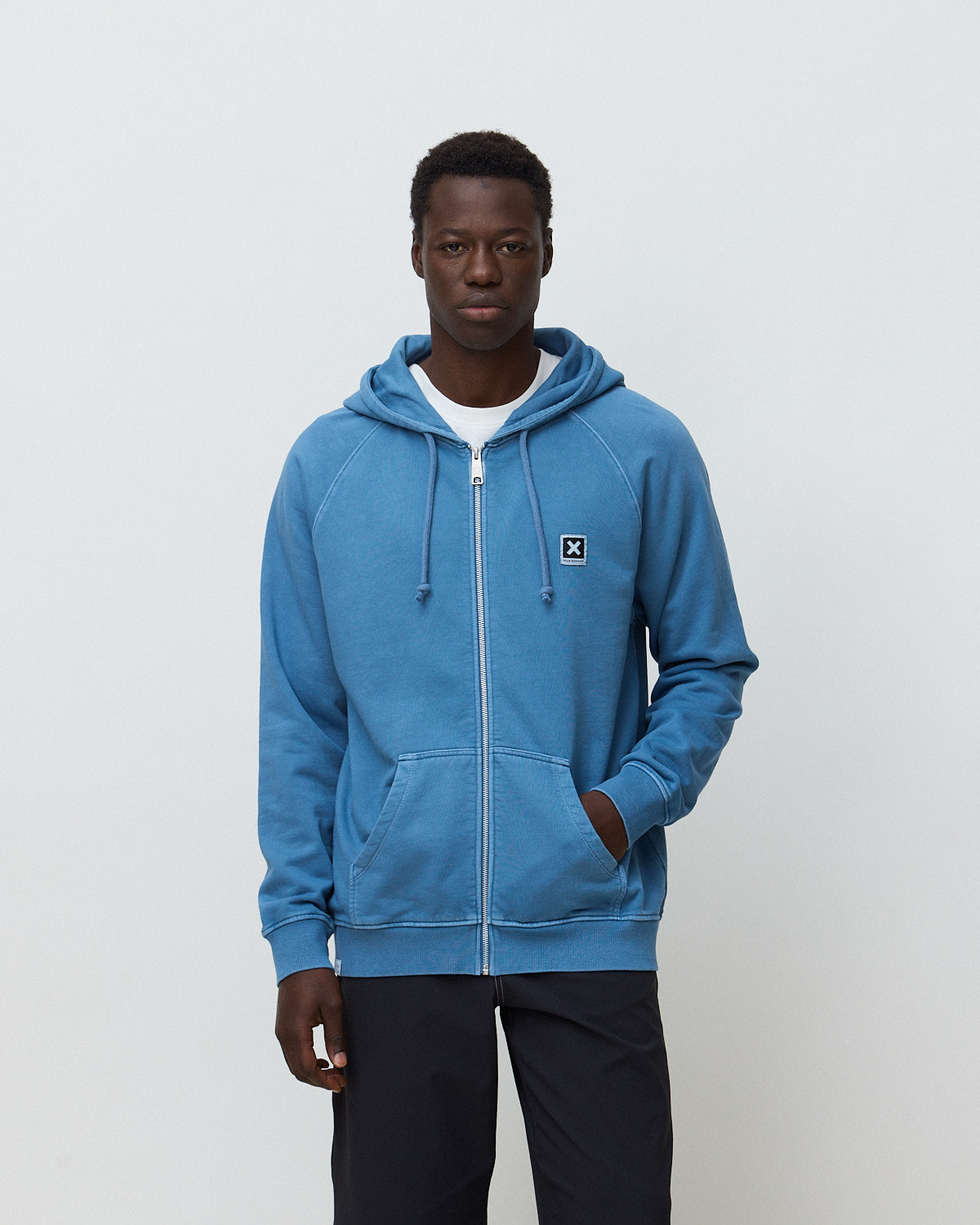 Imagen 0 de Sudadera con capucha de hombre de 100% algodón orgánico iconic full zip indigo blue Azul