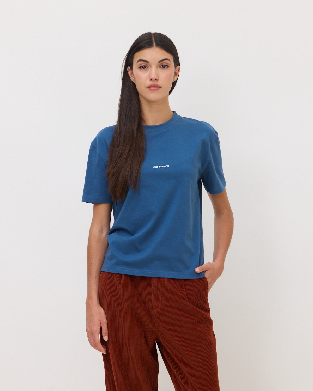 Camiseta de mujer de algodón orgánico nature indigo blue - Blue Banana - Azul Azul-1