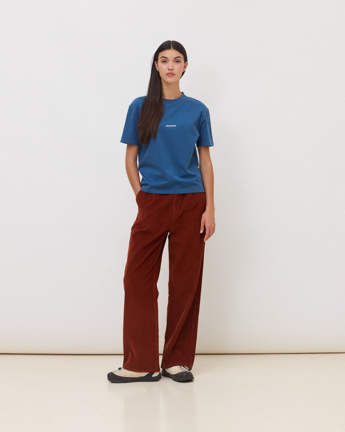 Camiseta de mujer de algodón orgánico nature indigo blue - Blue Banana - Azul Azul-3