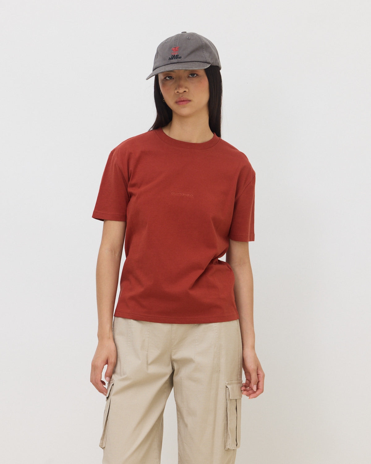 Camiseta de mujer de algodón orgánico reef terra - Blue Banana - Rojo Teja Rojo Teja-1