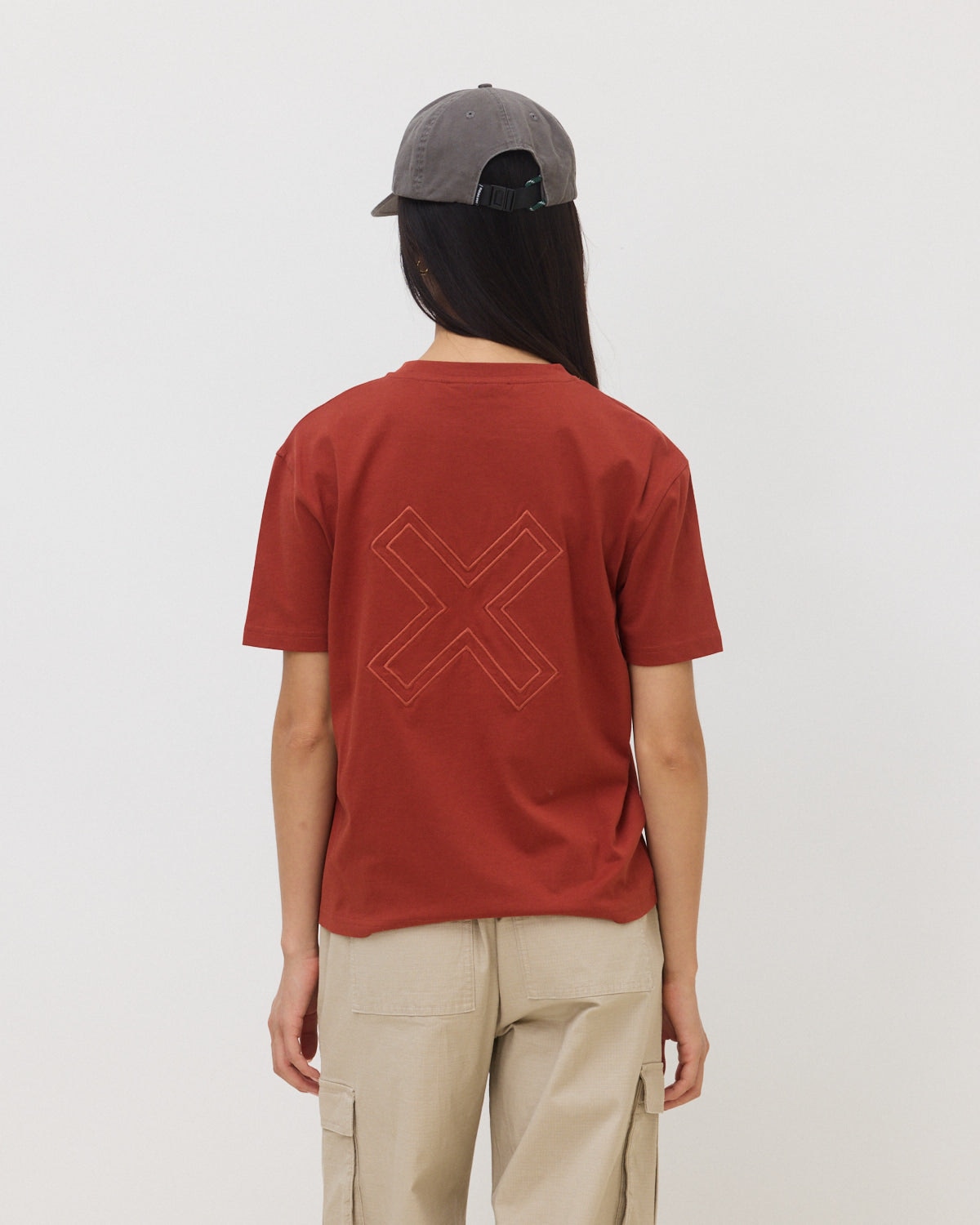 Camiseta de mujer de algodón orgánico reef terra - Blue Banana - Rojo Teja Rojo Teja-2