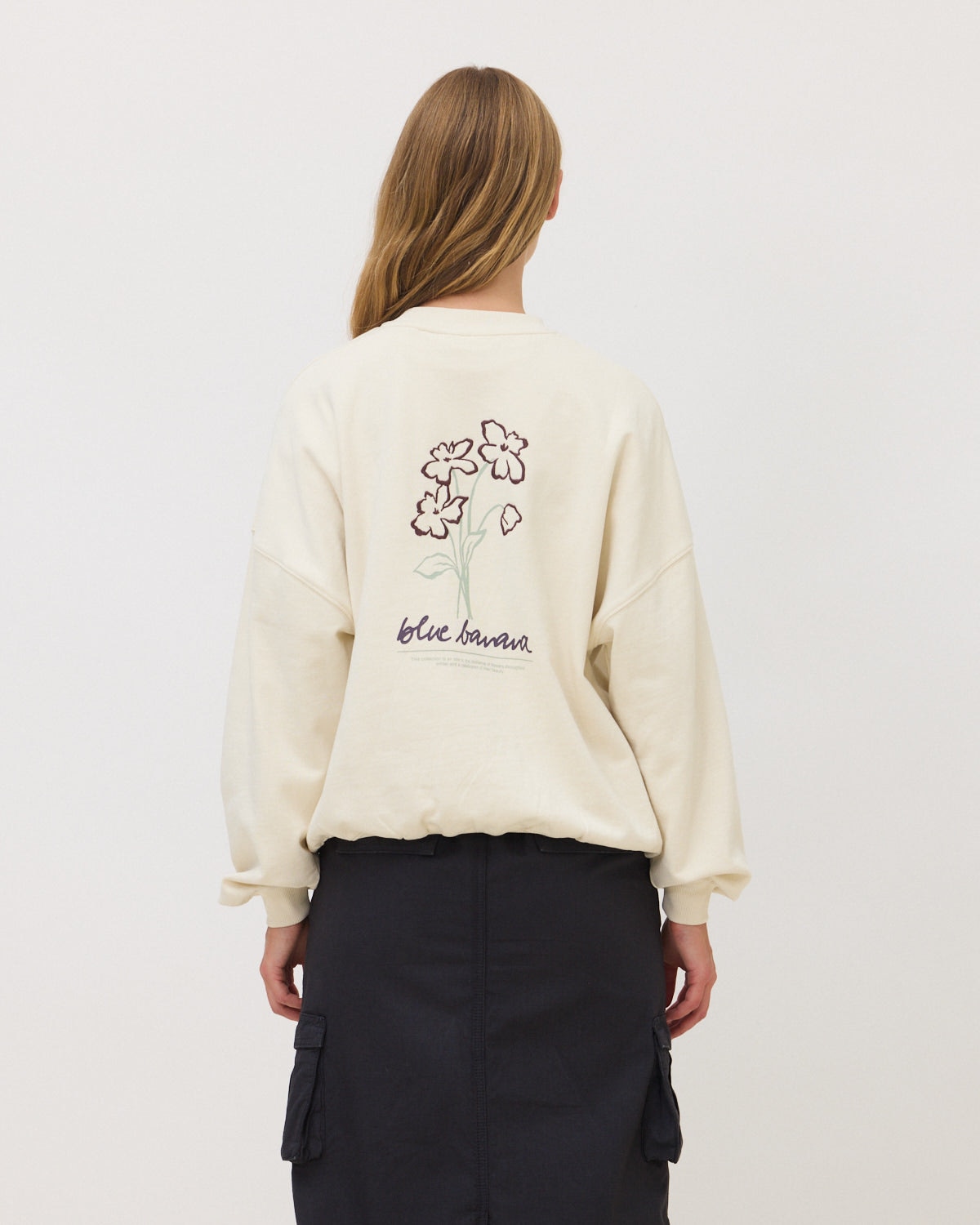 Sudadera de mujer de 100% algodón orgánico field - Blue Banana - Blanco roto Blanco roto-2