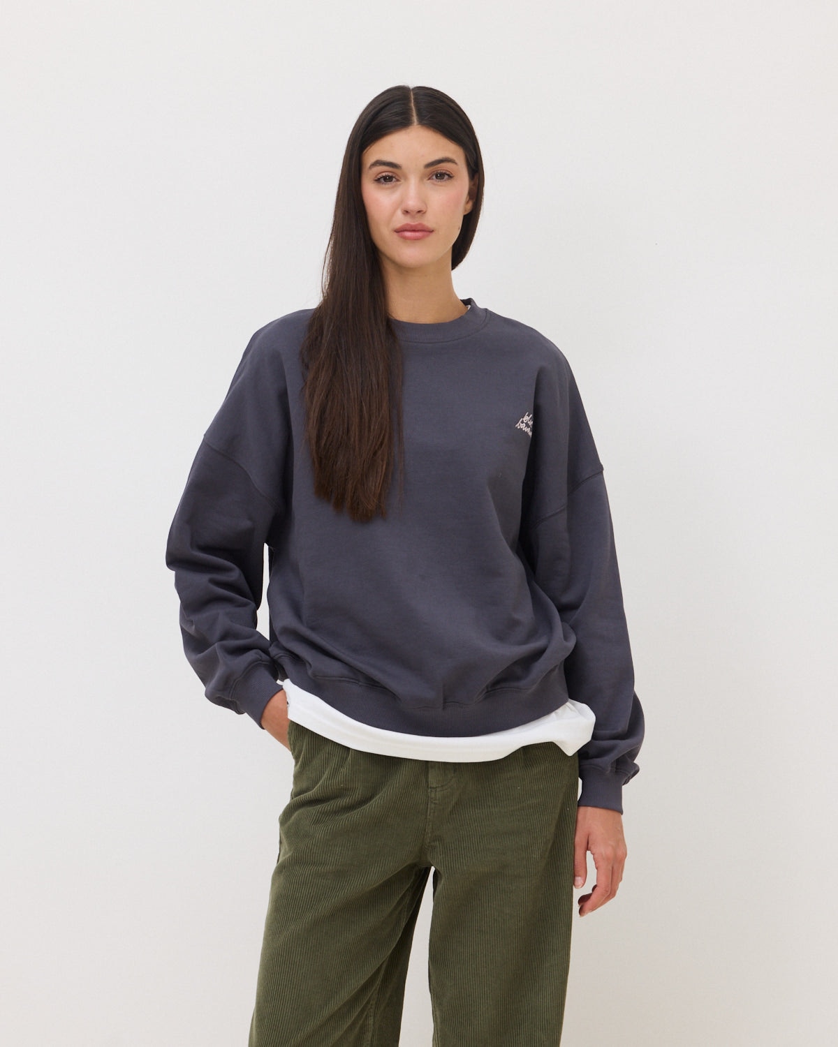 Imagen 0 de Sudadera de mujer de 100% algodón orgánico field antracita Acacia / Antracita