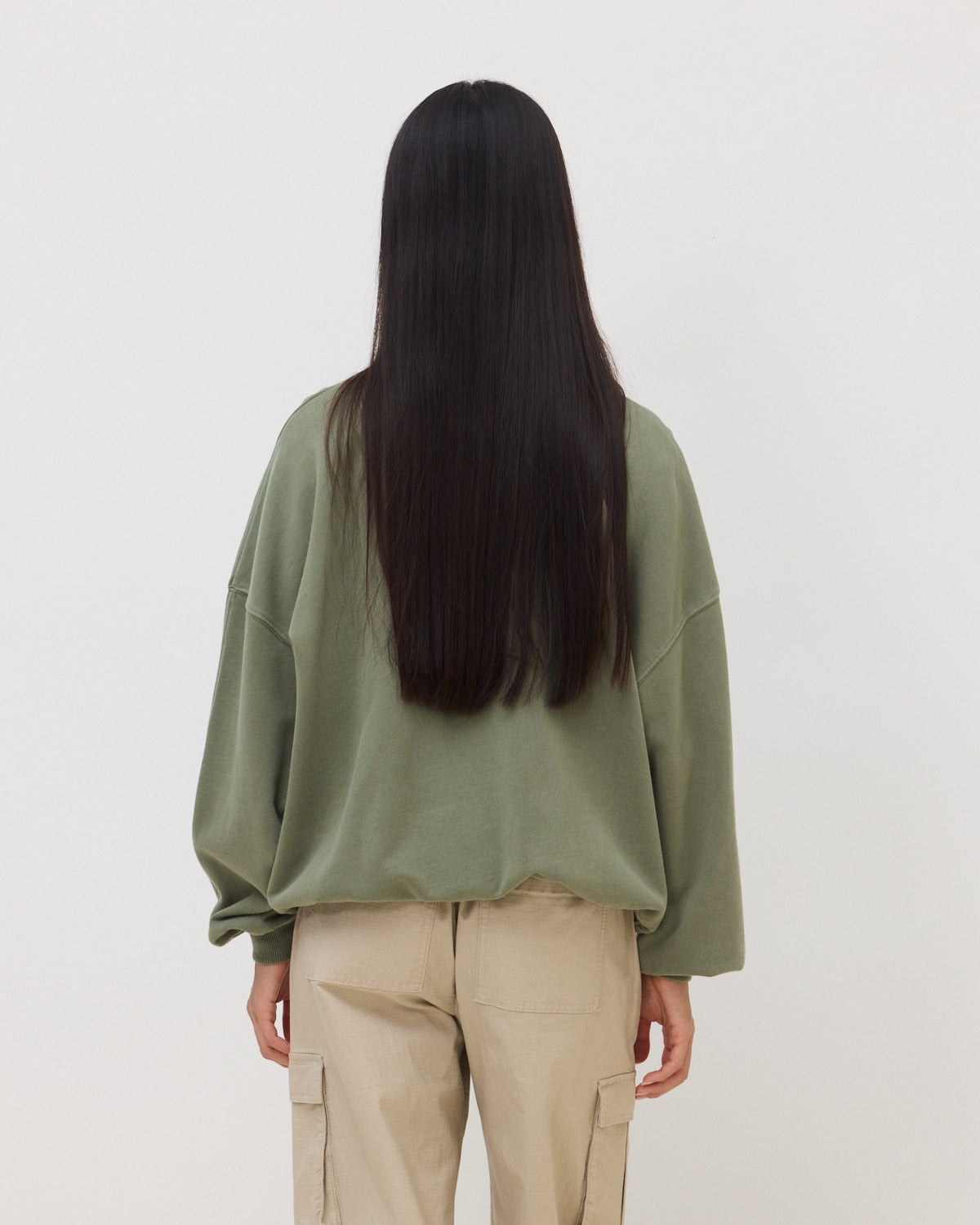 Sudadera de mujer de algodón orgánico signature olive green - Blue Banana - Verde Oliva Verde Oliva-2