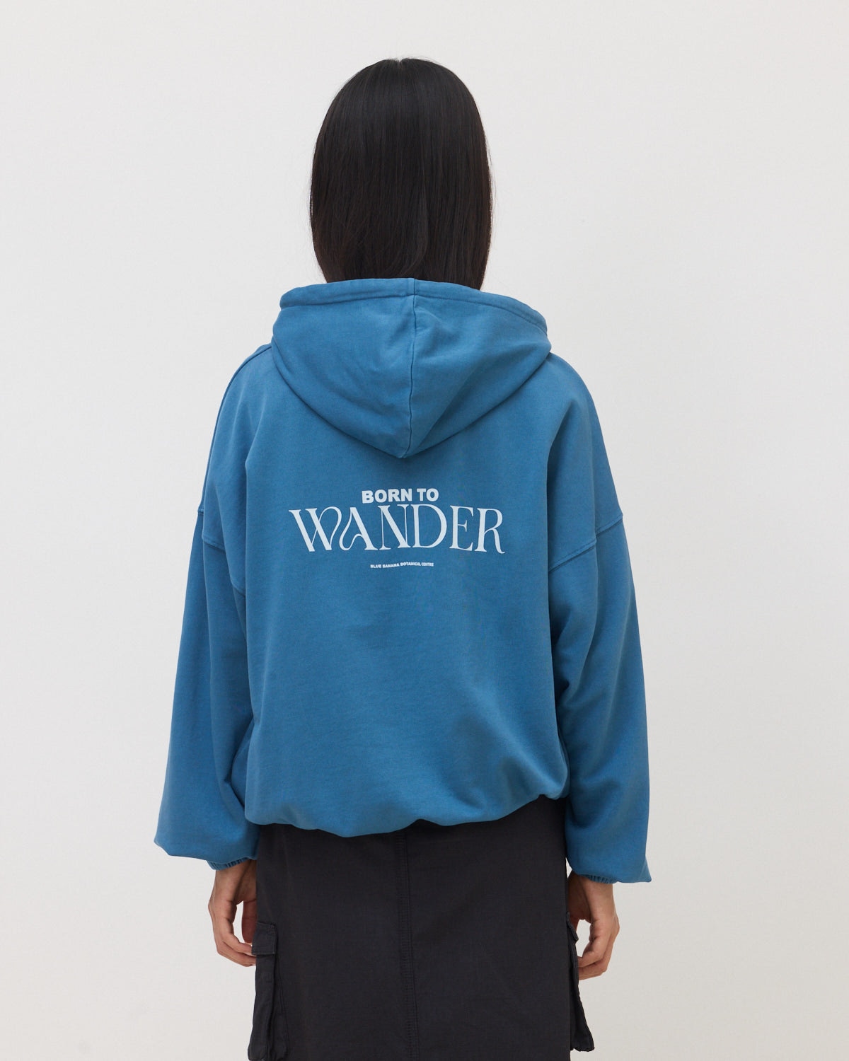 Sudadera con capucha de mujer de algodón orgánico wander indigo blue - Blue Banana - Azul Azul-2