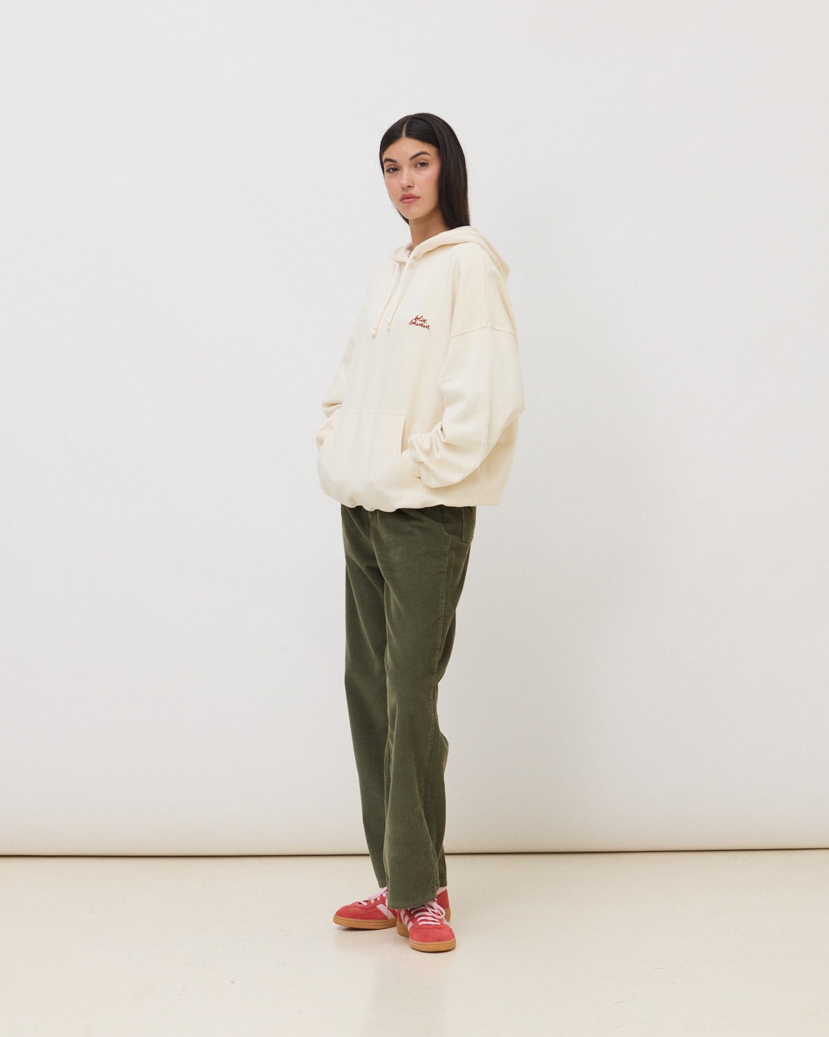 Sudadera con capucha de mujer de algodón orgánico heather - Blue Banana - Blanco roto Blanco roto-3