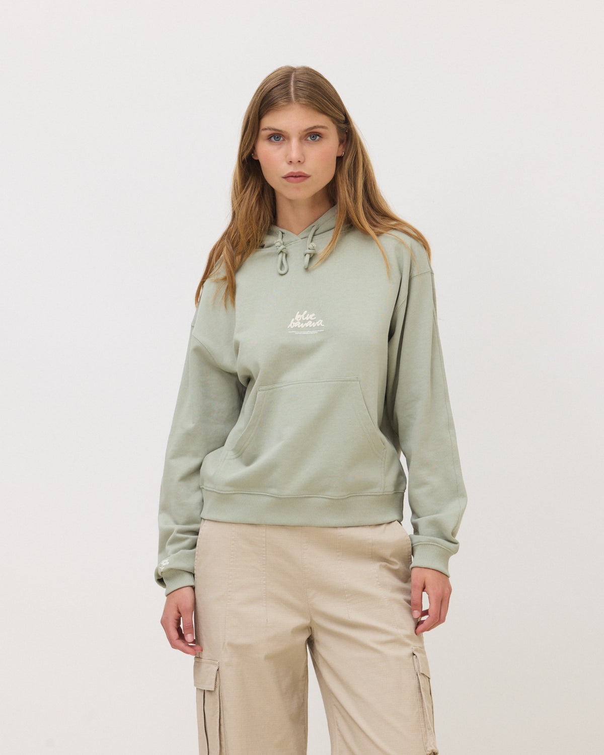 Imagen 1 de Sudadera con capucha de mujer de algodón orgánico signature sage Verde claro
