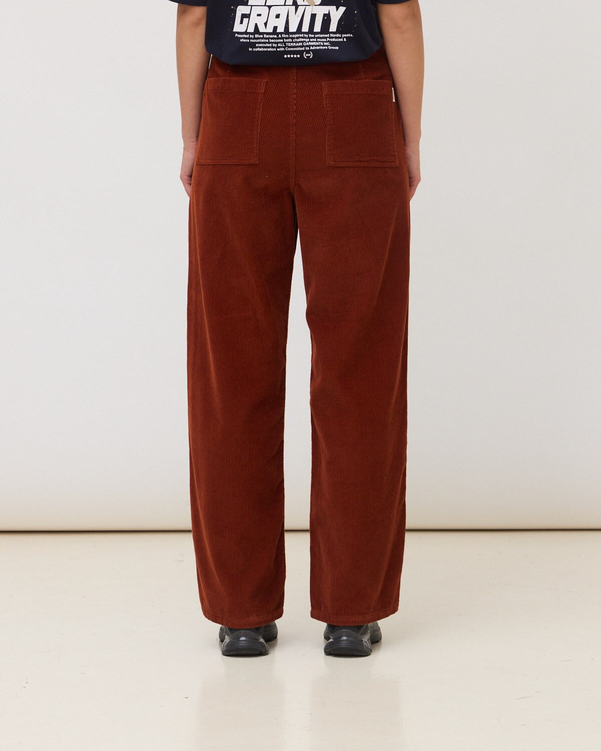 Pantalón straight de mujer de 100% algodón cord terra - Blue Banana - Rojo Teja Rojo Teja-2